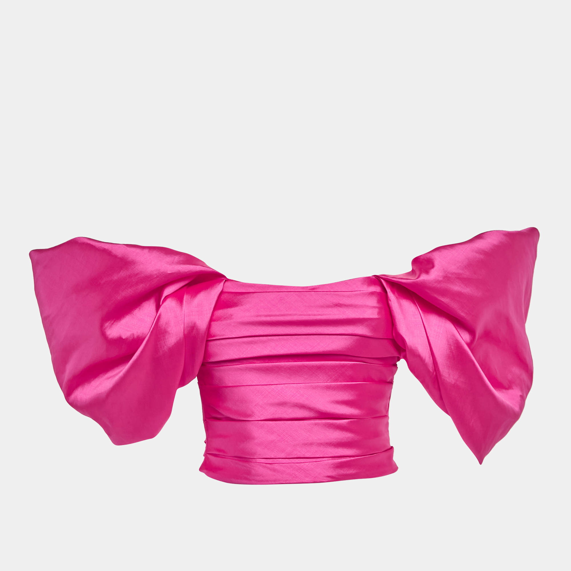 Pre Owned Rozie Corset Pink Pleated Off Shoulder Corset Top S 