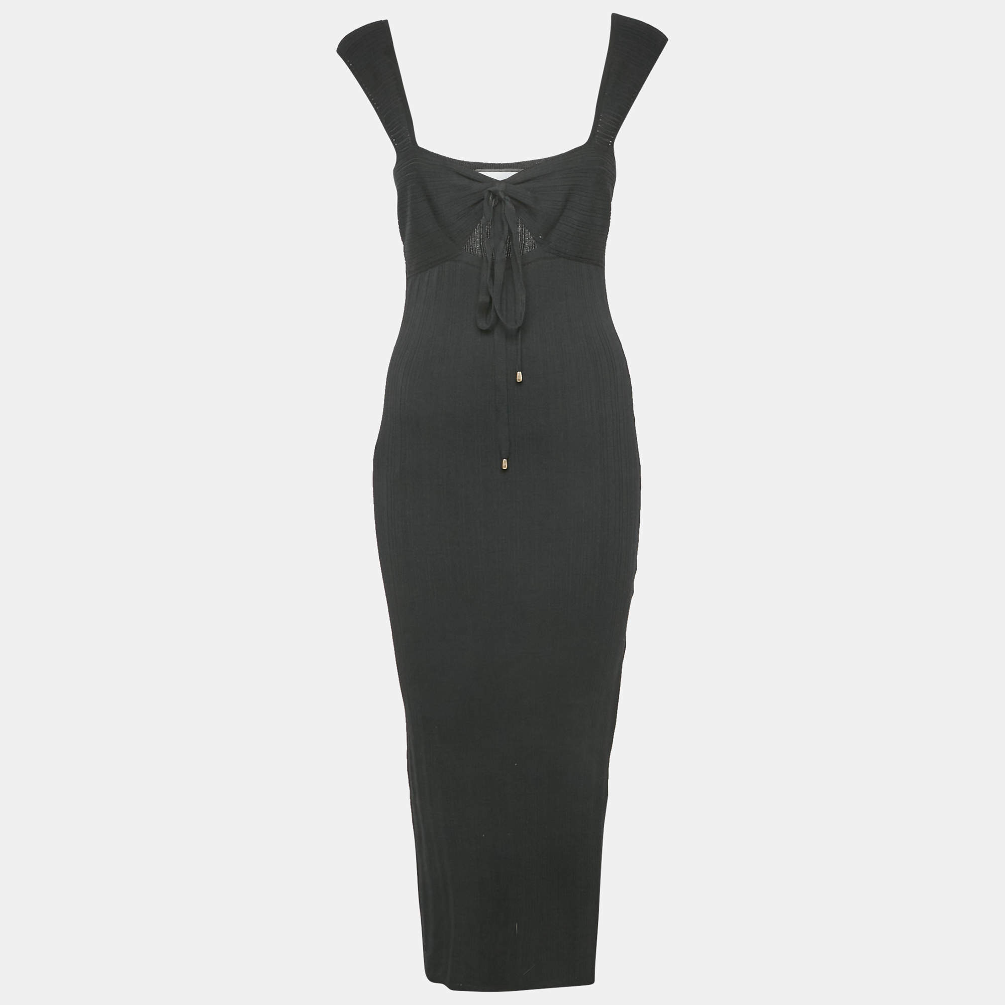 Pre Owned Runaway The Label Black Knit Cut-out Maxi Dress S