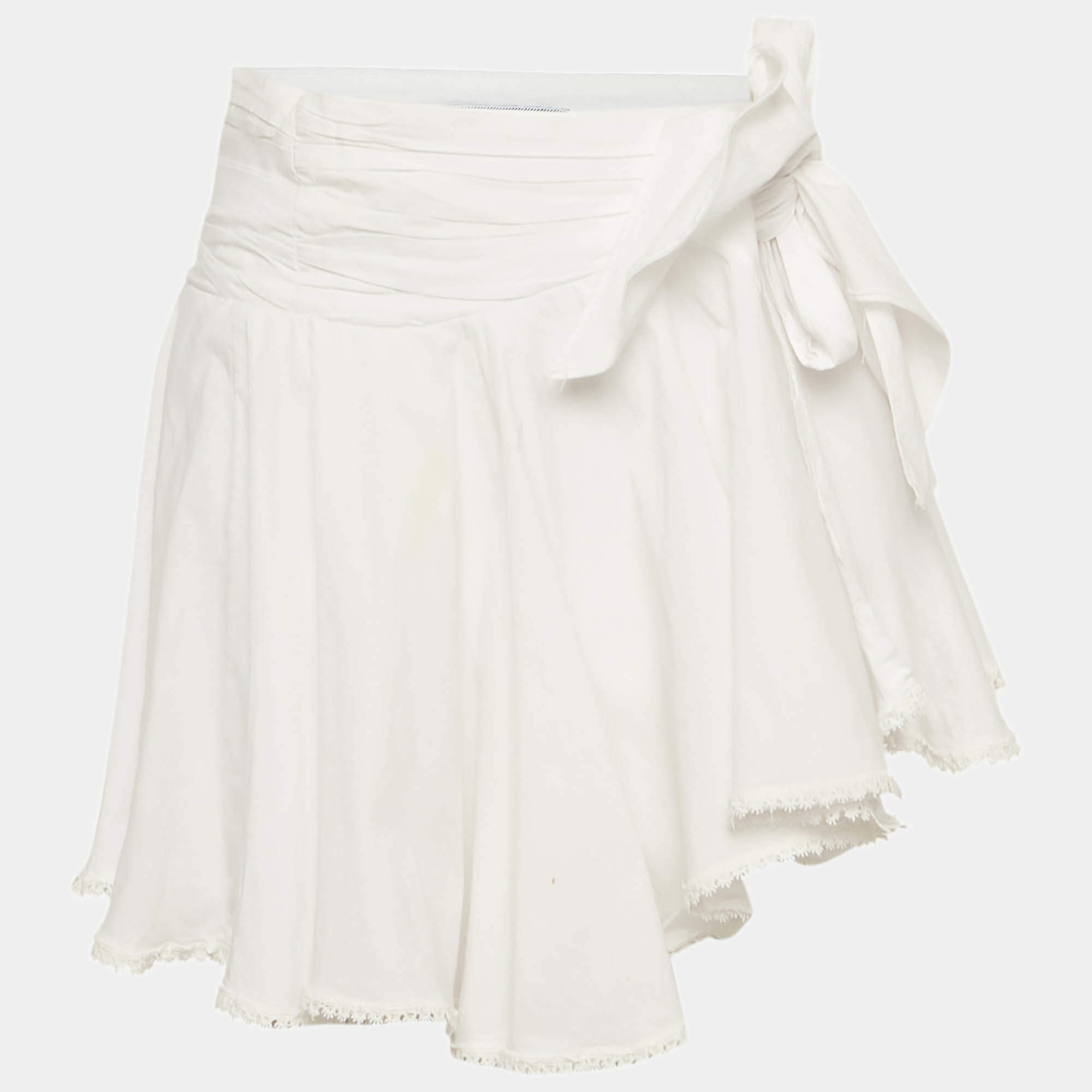 Pre Owned Sagaza White Cotton Wrap Mini Skirt M
