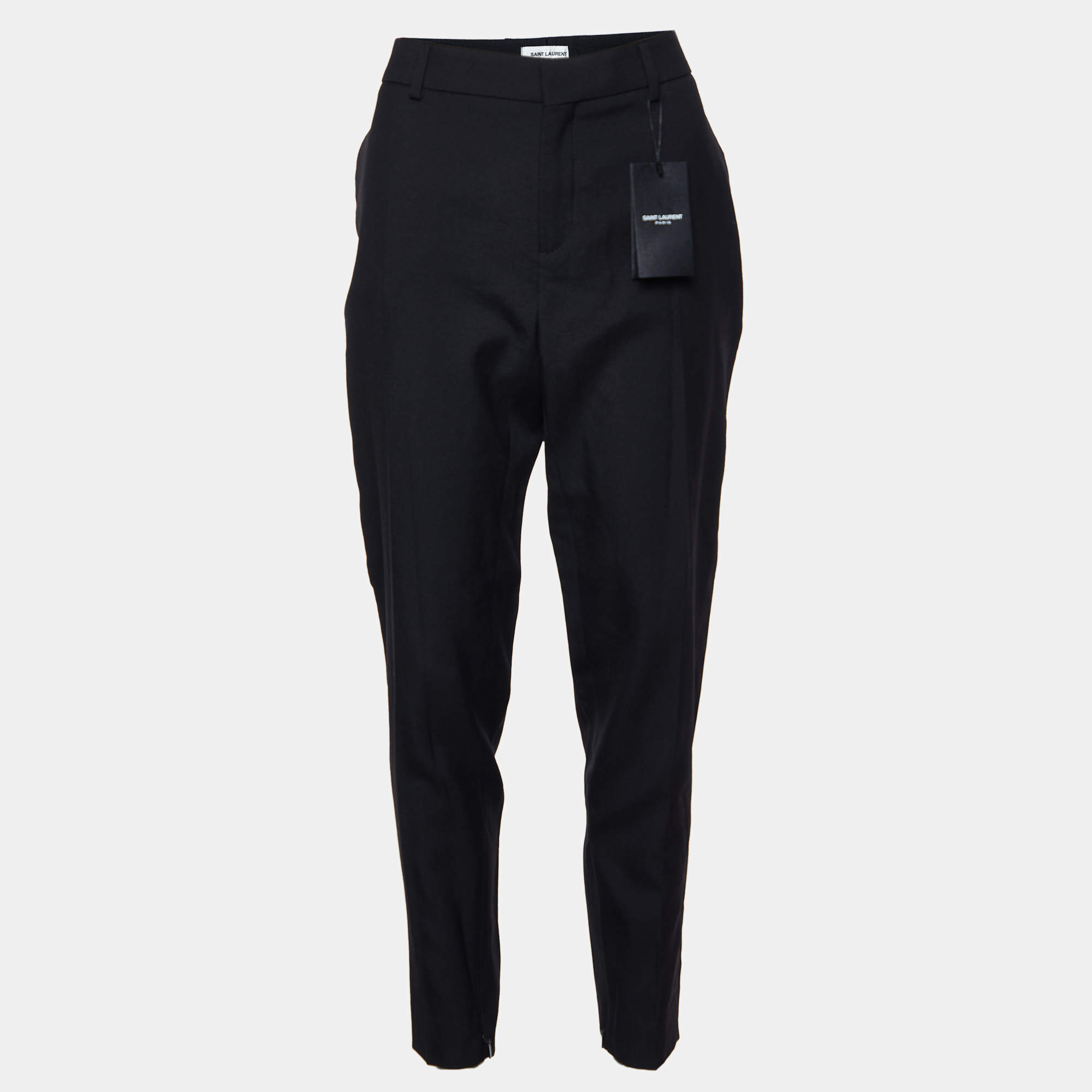 Saint Laurent Paris Black Cotton Trousers L