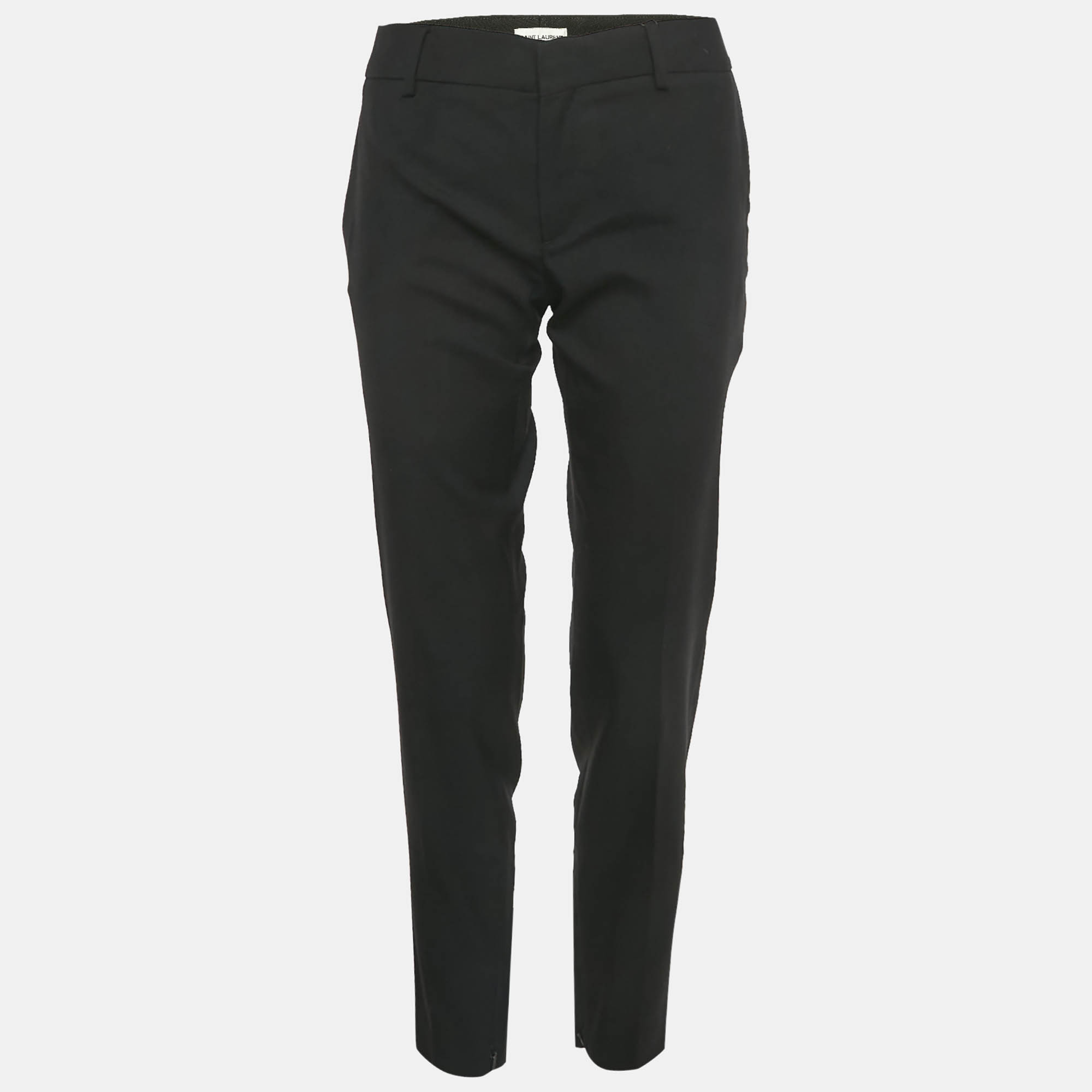 Pre Owned Saint Laurent Black Wool Trousers M