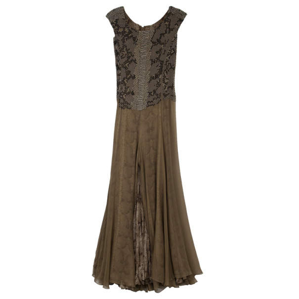 Saint Laurent Paris Snake Print Gown M