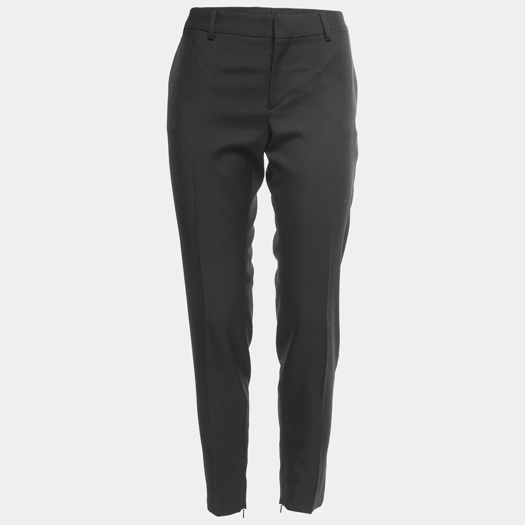 Pre Owned Saint Laurent Black Wool Tailored Trousers M