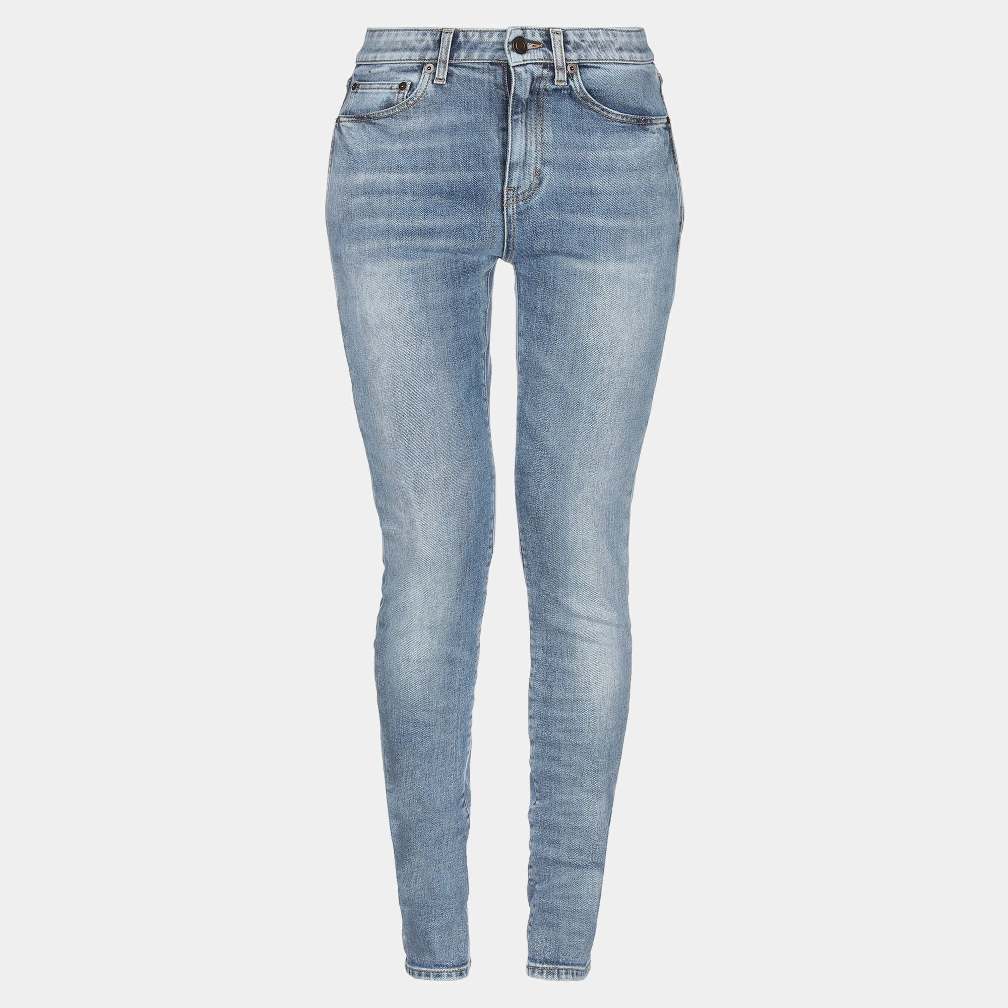 Saint Laurent Blue Denim Skinny Leg Jeans M Waist 28"