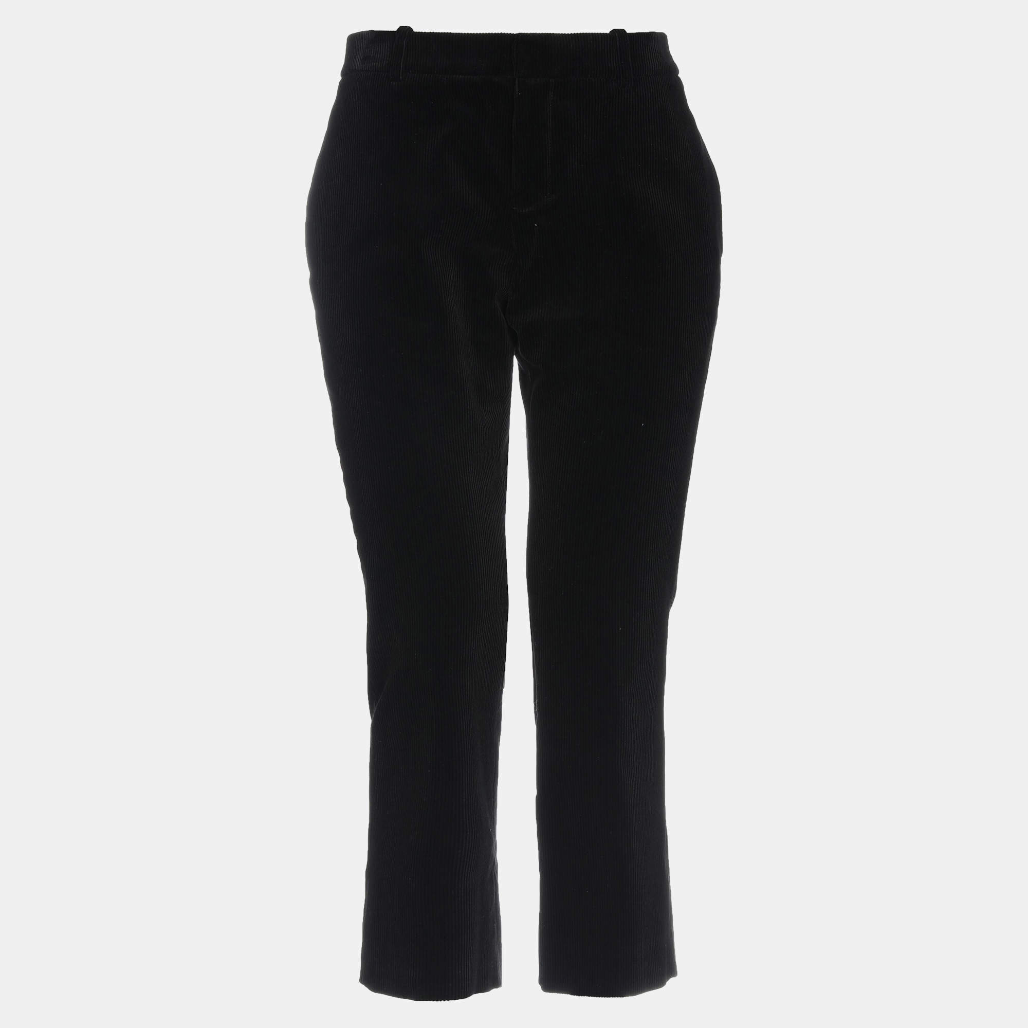 Pre Owned Saint Laurent Black Corduroy Pants L (FR 40)