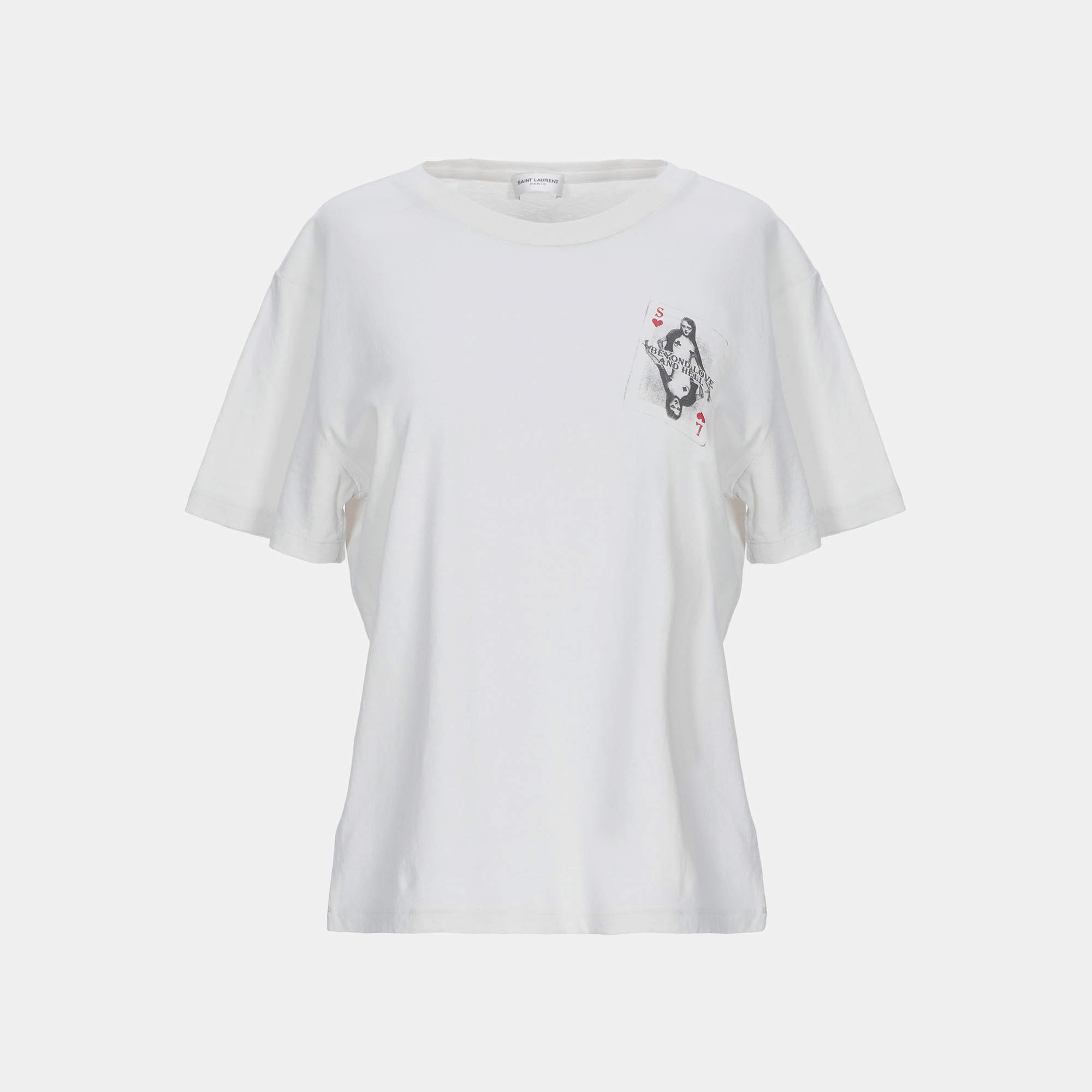 Pre Owned Saint Laurent Off White Jersey T-Shirt XS