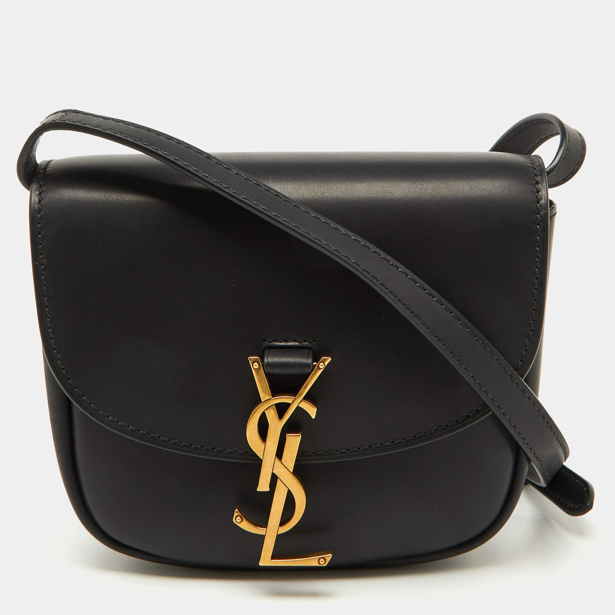 Saint Laurent Black Leather Small Kaia Shoulder Bag