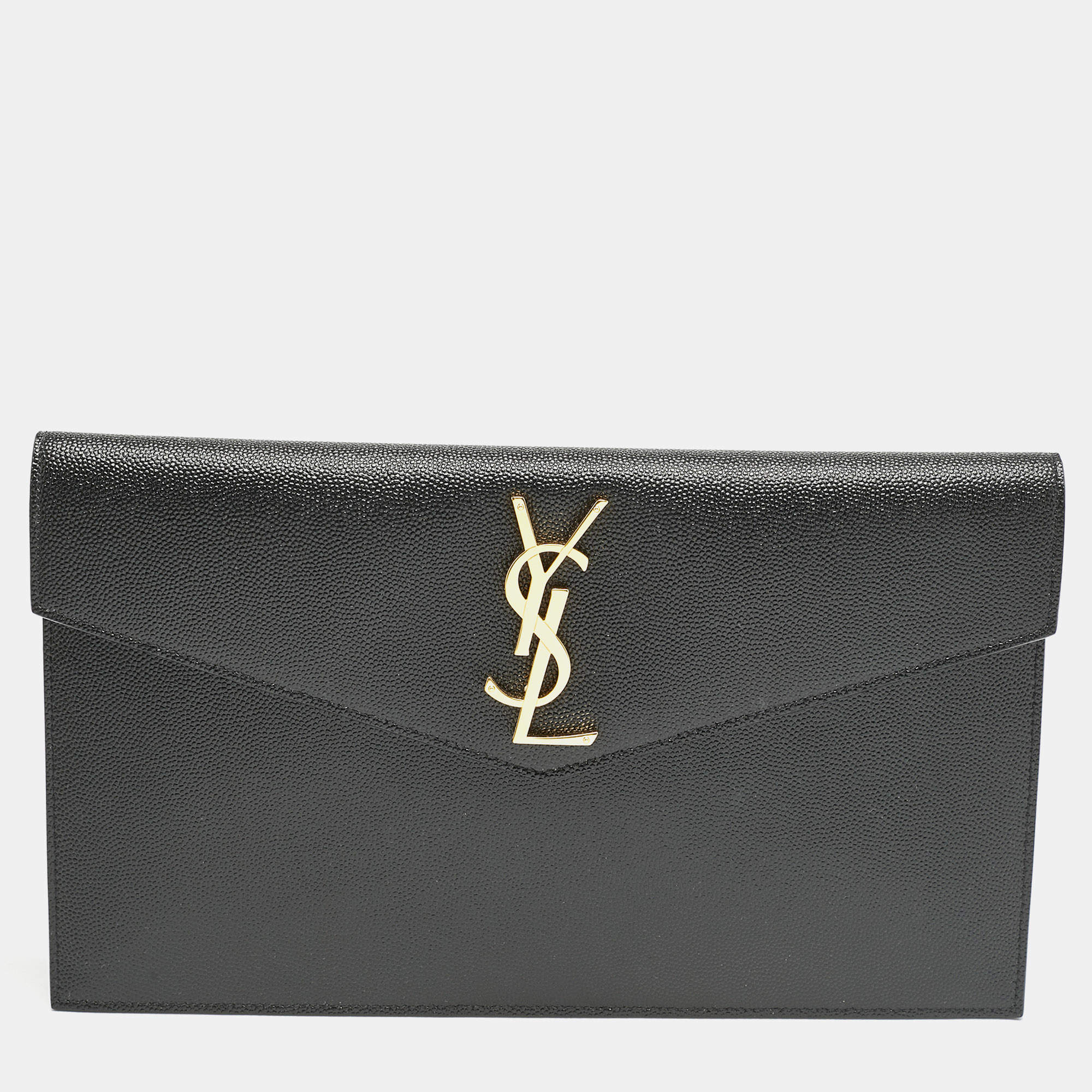 Saint Laurent Black Leather Uptown Pouch