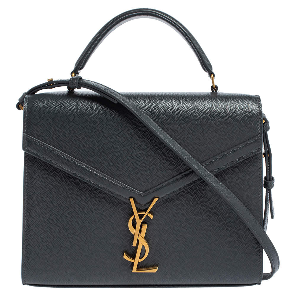 Pre Owned حقيبة سان لوران يد علوية كاسندرا جلد رمادية