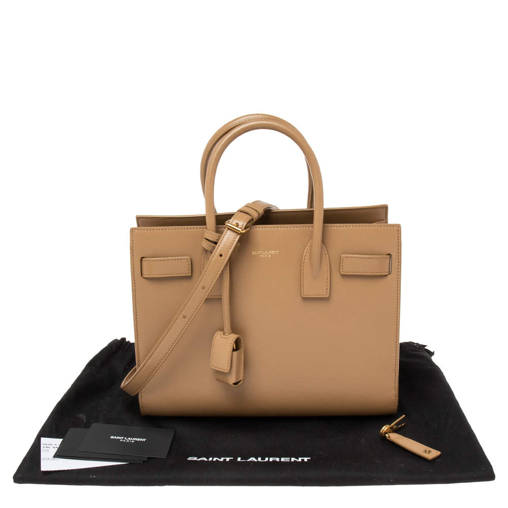 Saint Laurent Caramel Brown Leather Baby Sac De Jour Tote Saint Laurent  Paris