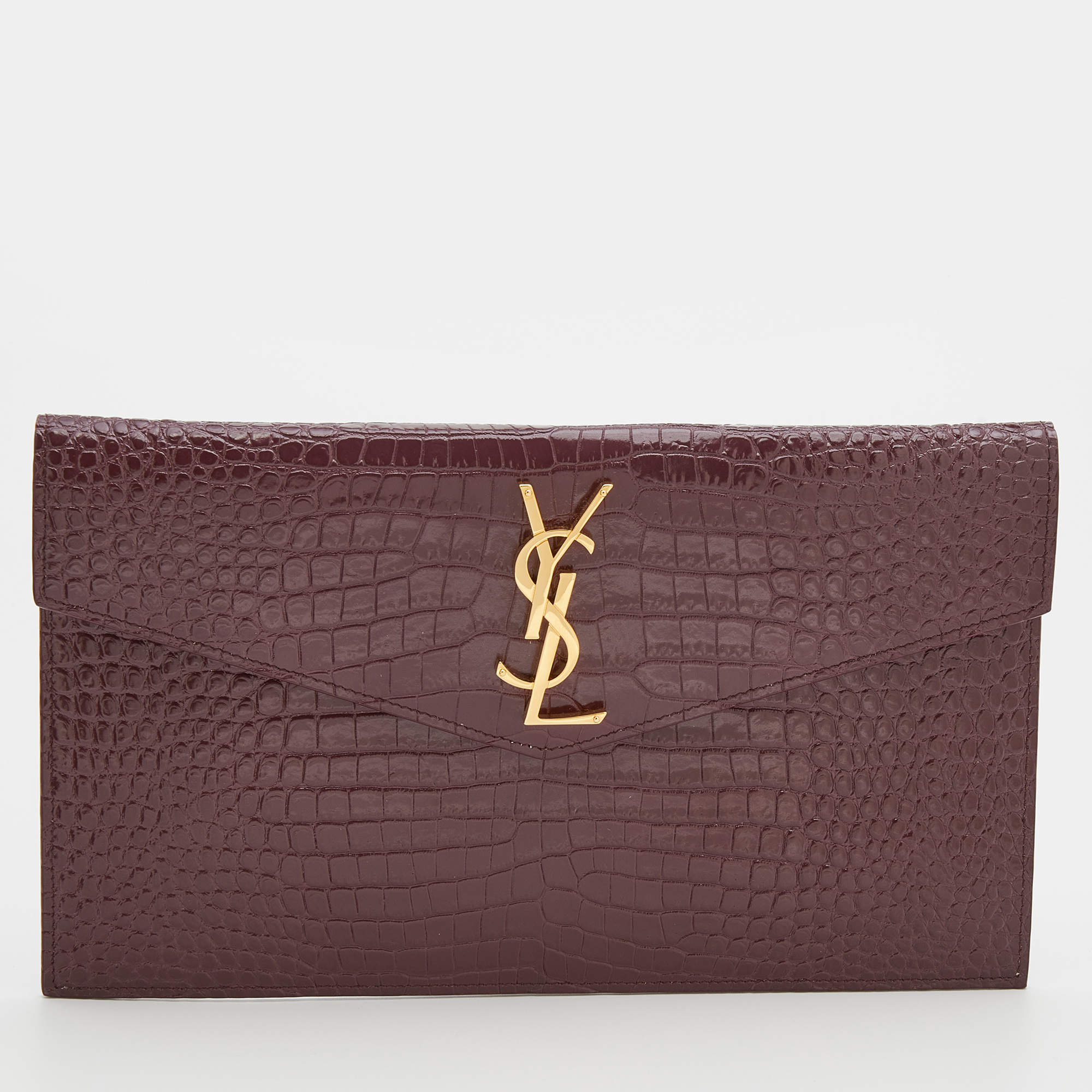 SAINT LAURENT PARIS｜CLUTCHES (617662 BOW01 1000) CASSANDRE MATELASSÉ FLAP POUCH in grain de poudre leather