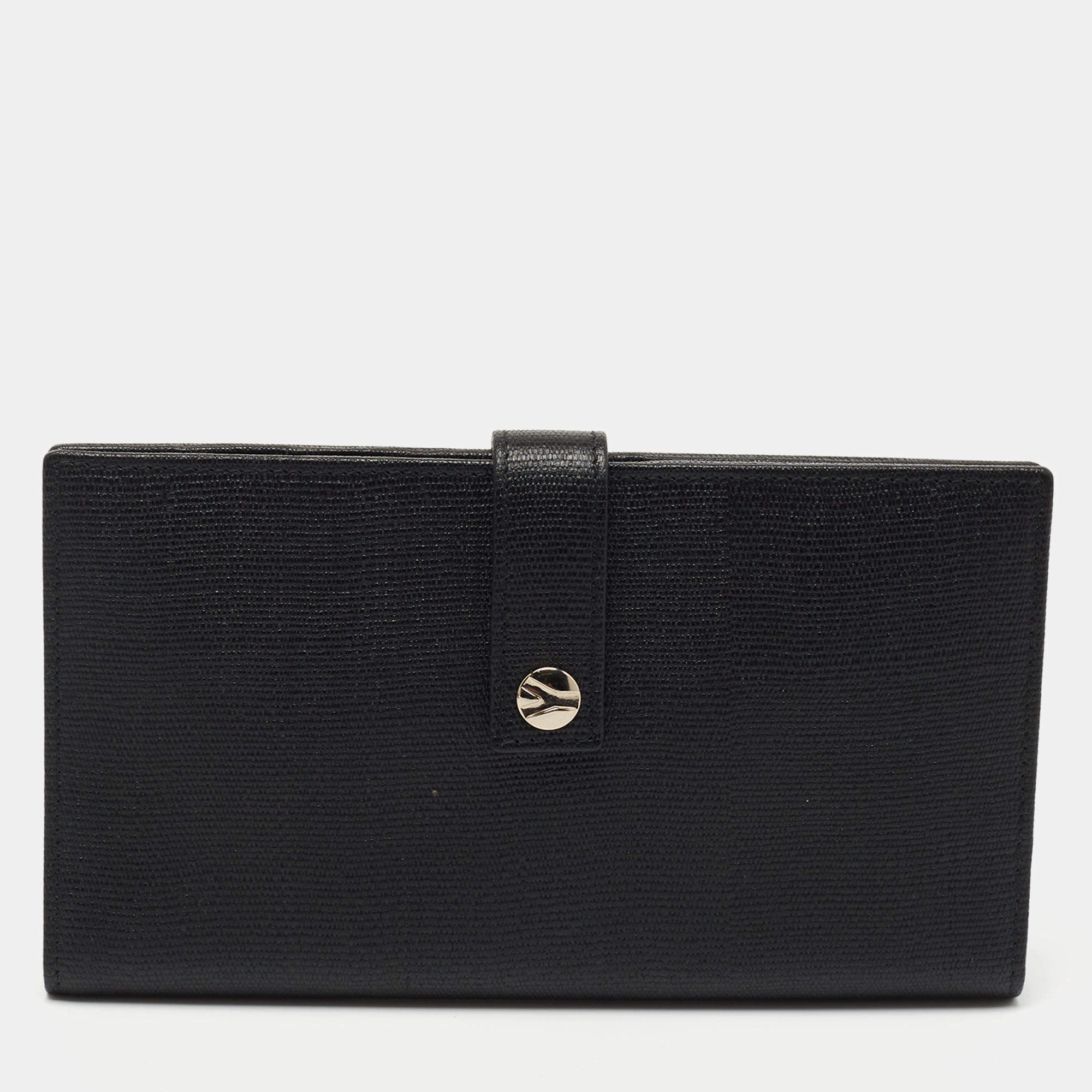 Saint Laurent Black Leather Flap Bifold Long Wallet Saint Laurent Paris