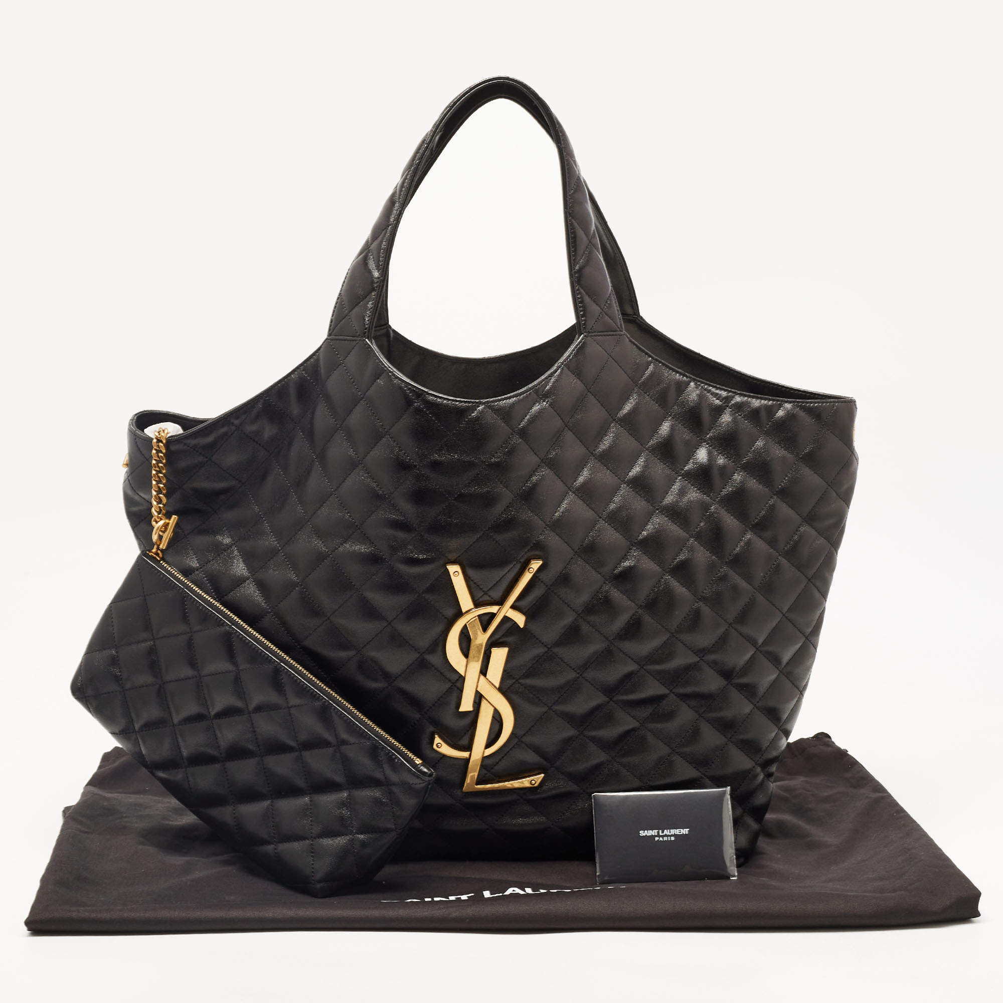 Icare leather tote Saint Laurent Black in Leather - 32076606