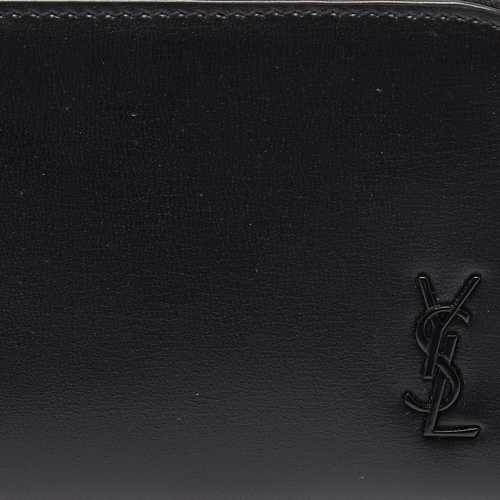 Saint Laurent Grey Compact Zip-Around Wallet – BlackSkinny