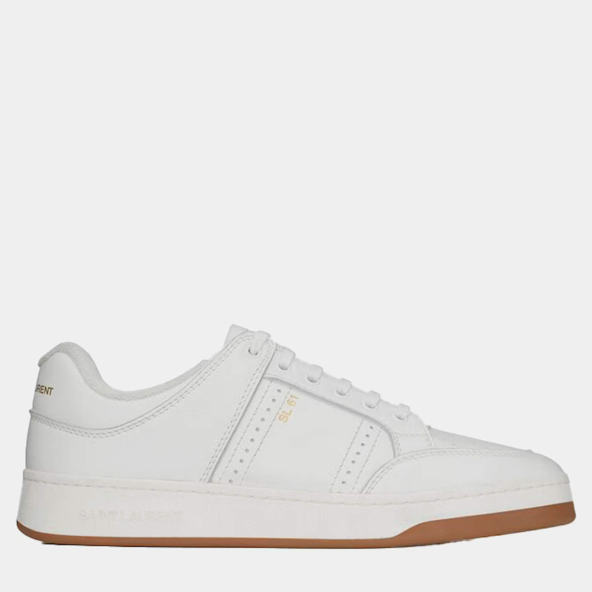 Saint Laurent White Leather Low Top Sneaker EU 39