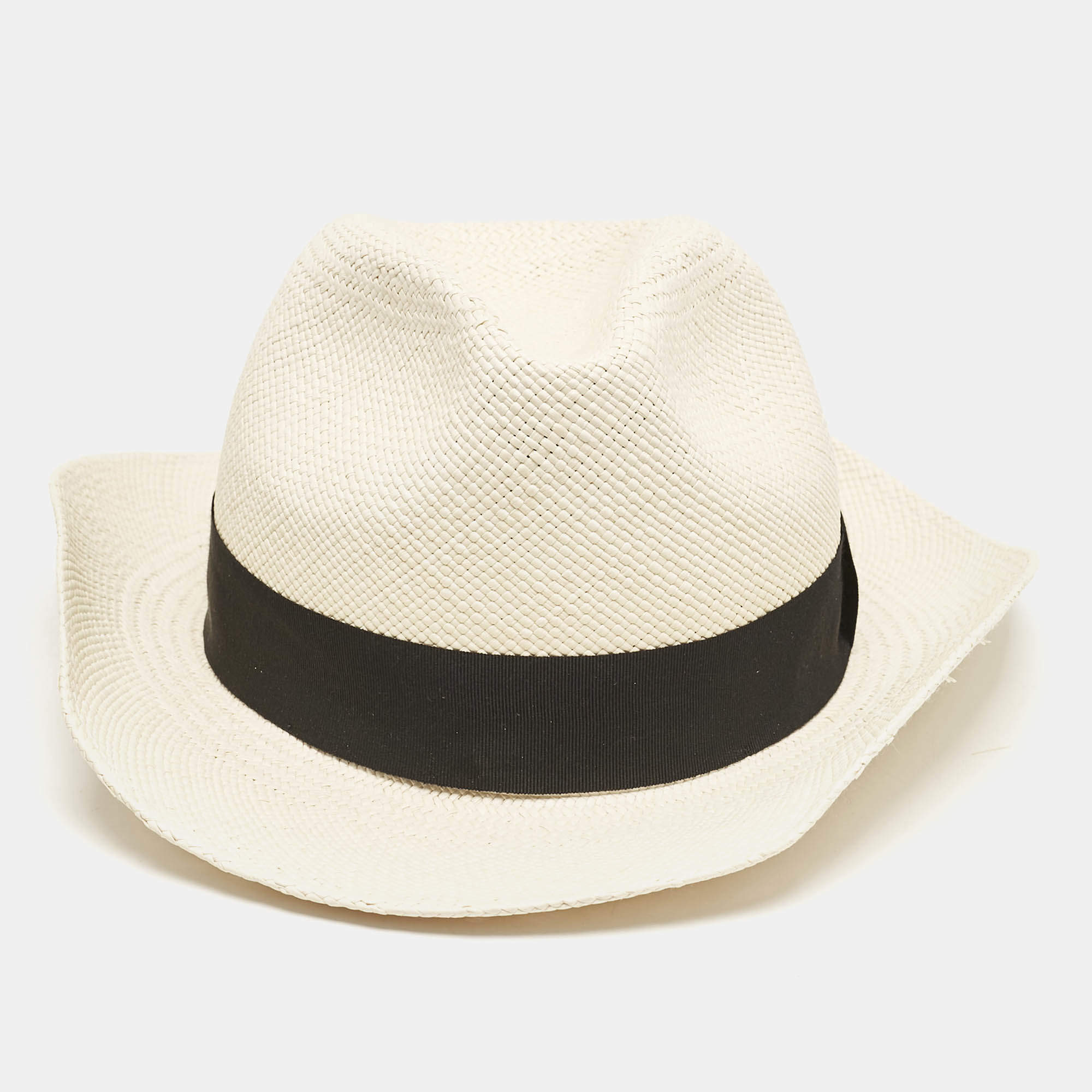 Saint Laurent Beige Straw Hat