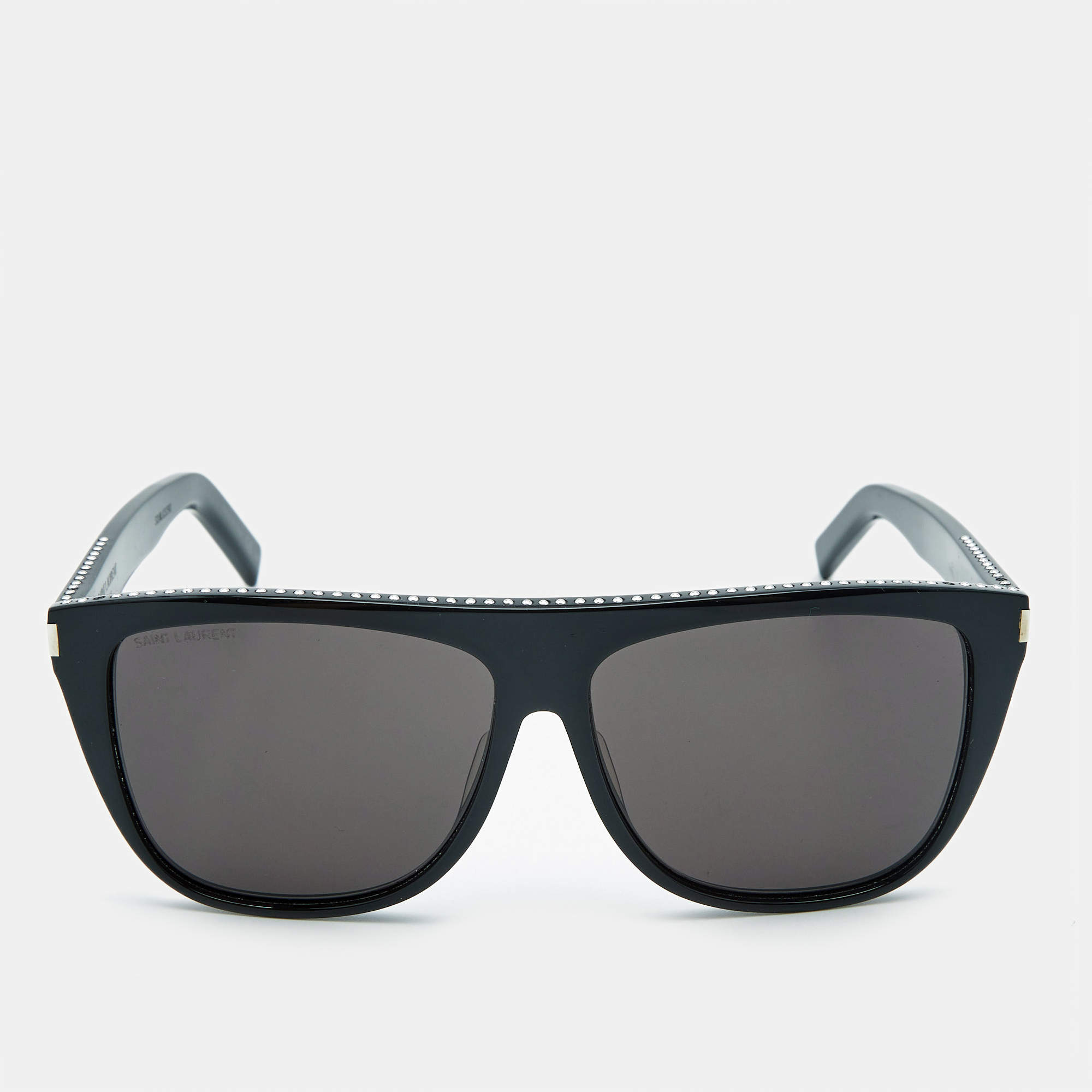 Saint Laurent Black SL1 022 Flattop Square Sunglasses