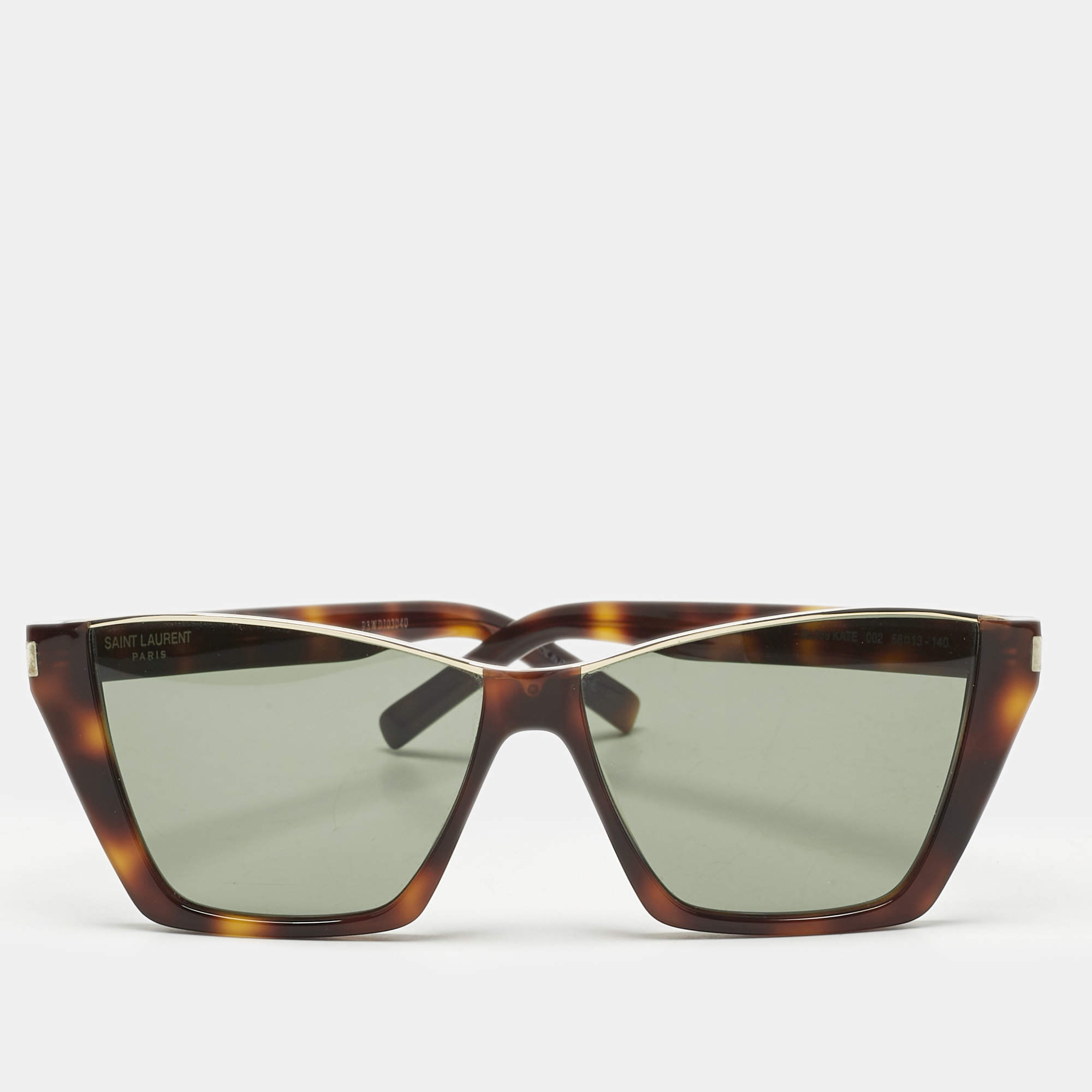 Pre Owned Saint Laurent Tortoise Brown SL369 Kate Cat Eye Sunglasses