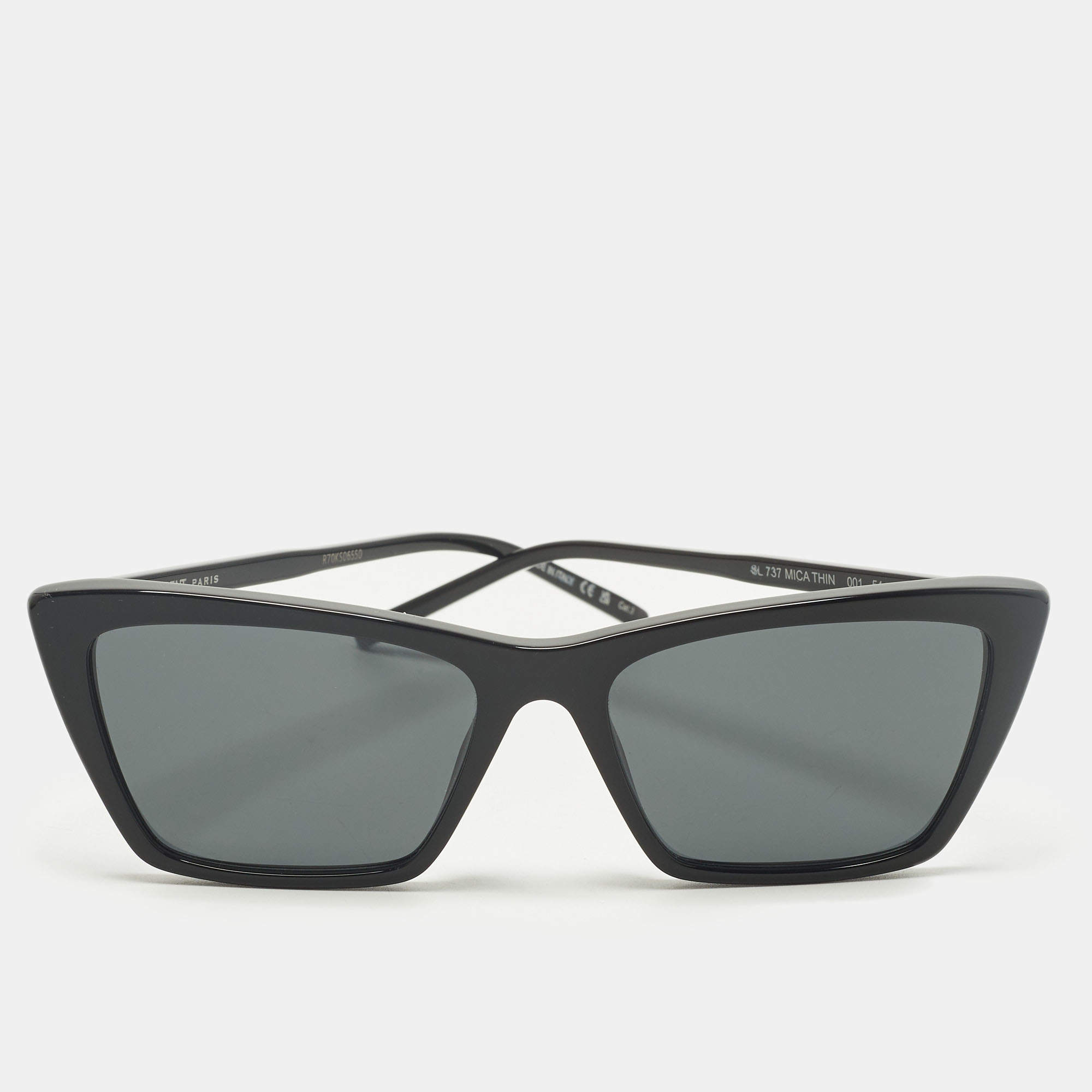 Pre Owned نظارة شمسية سان لوران عين قطة أس 737 سوداء