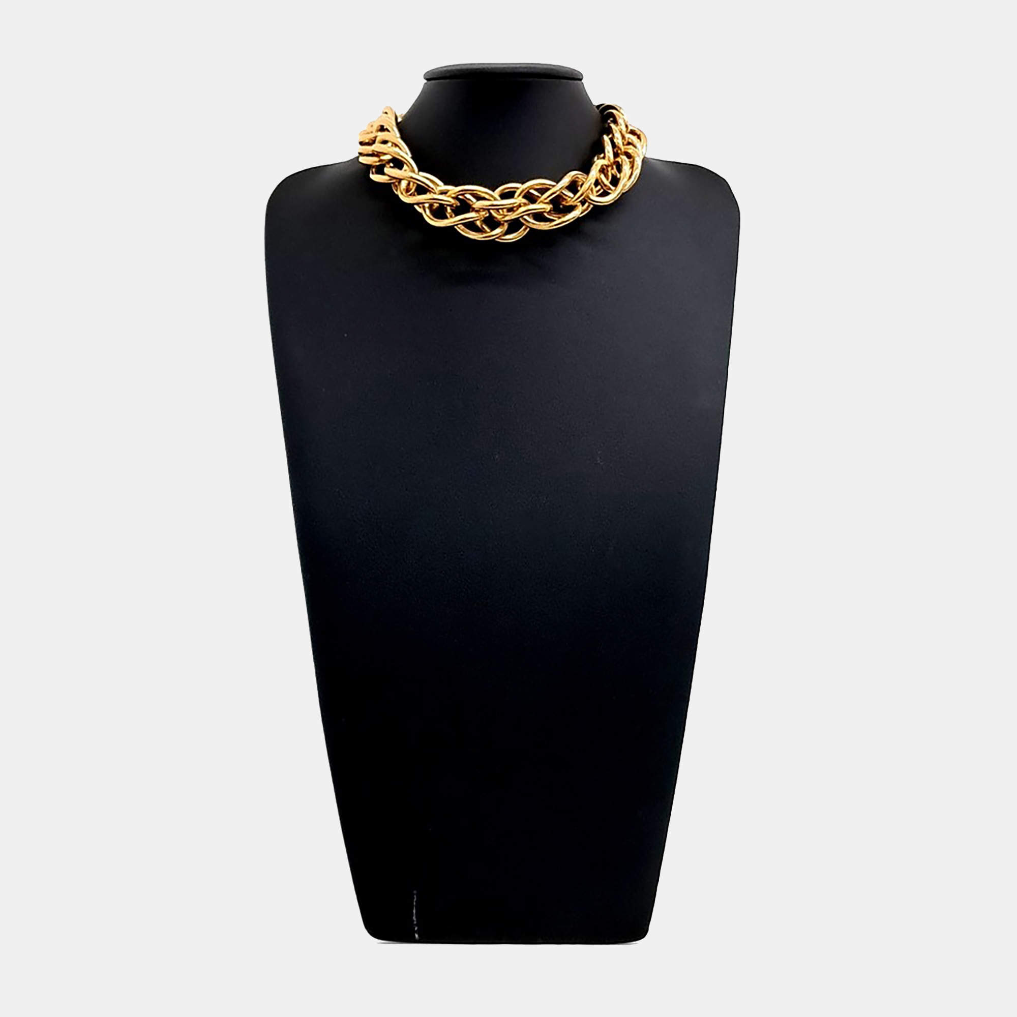 Pre Owned Saint Laurent Paris Gold Tone Chain Necklace