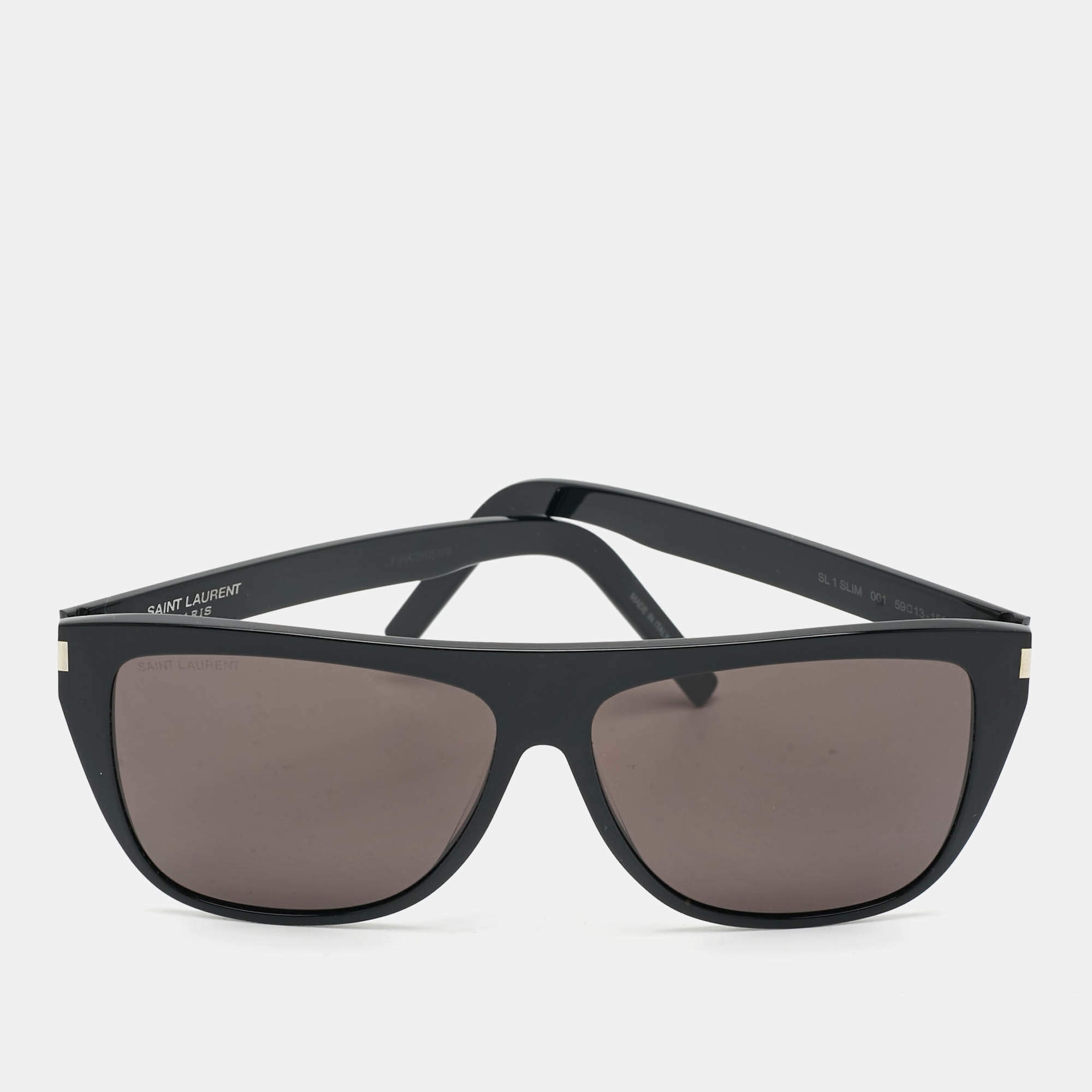 Pre Owned Saint Laurent Black SL1 SLIM 001 Wayfarer Sunglasses