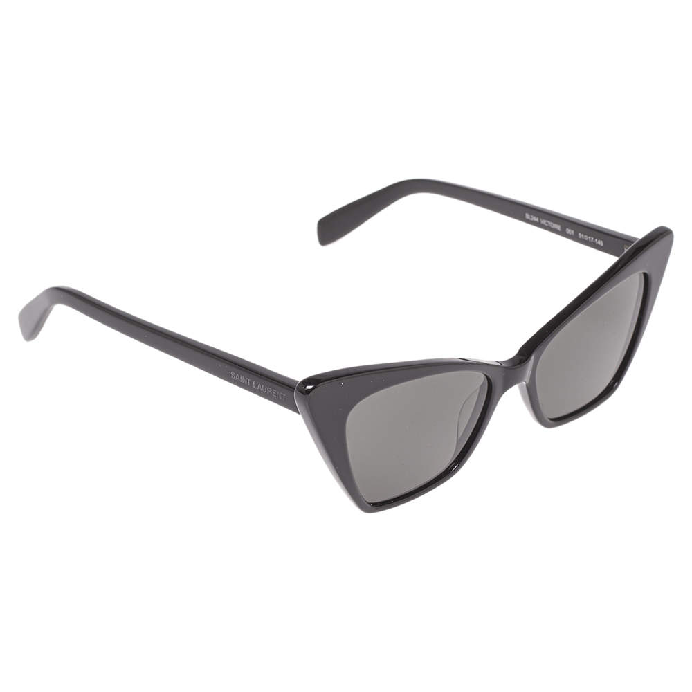 مملوكة مسبقًا Saint Laurent Black/ Grey Victoire Cat-Eye Sunglasses