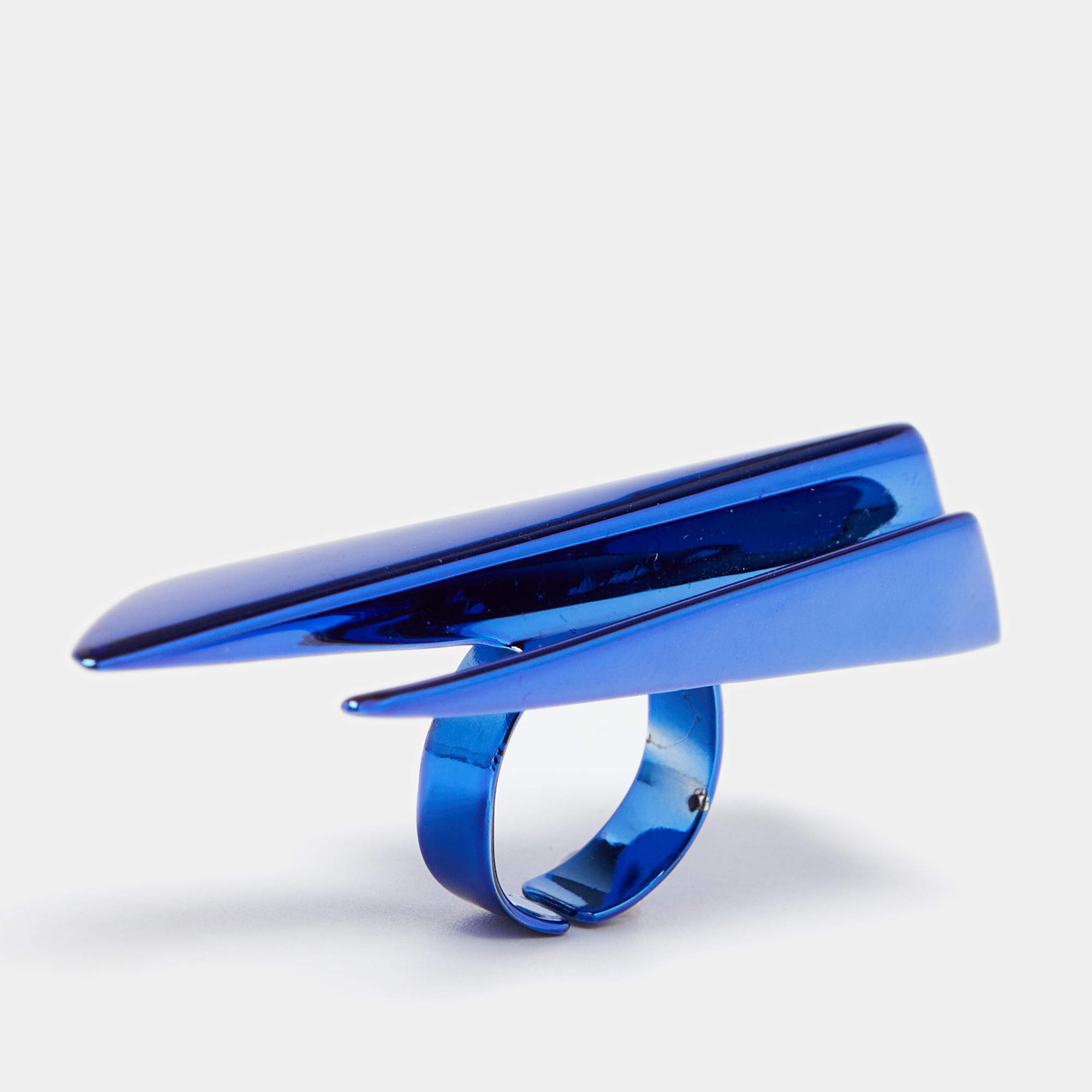 Saint Laurent Babylone Blue Metal Coated Ring 