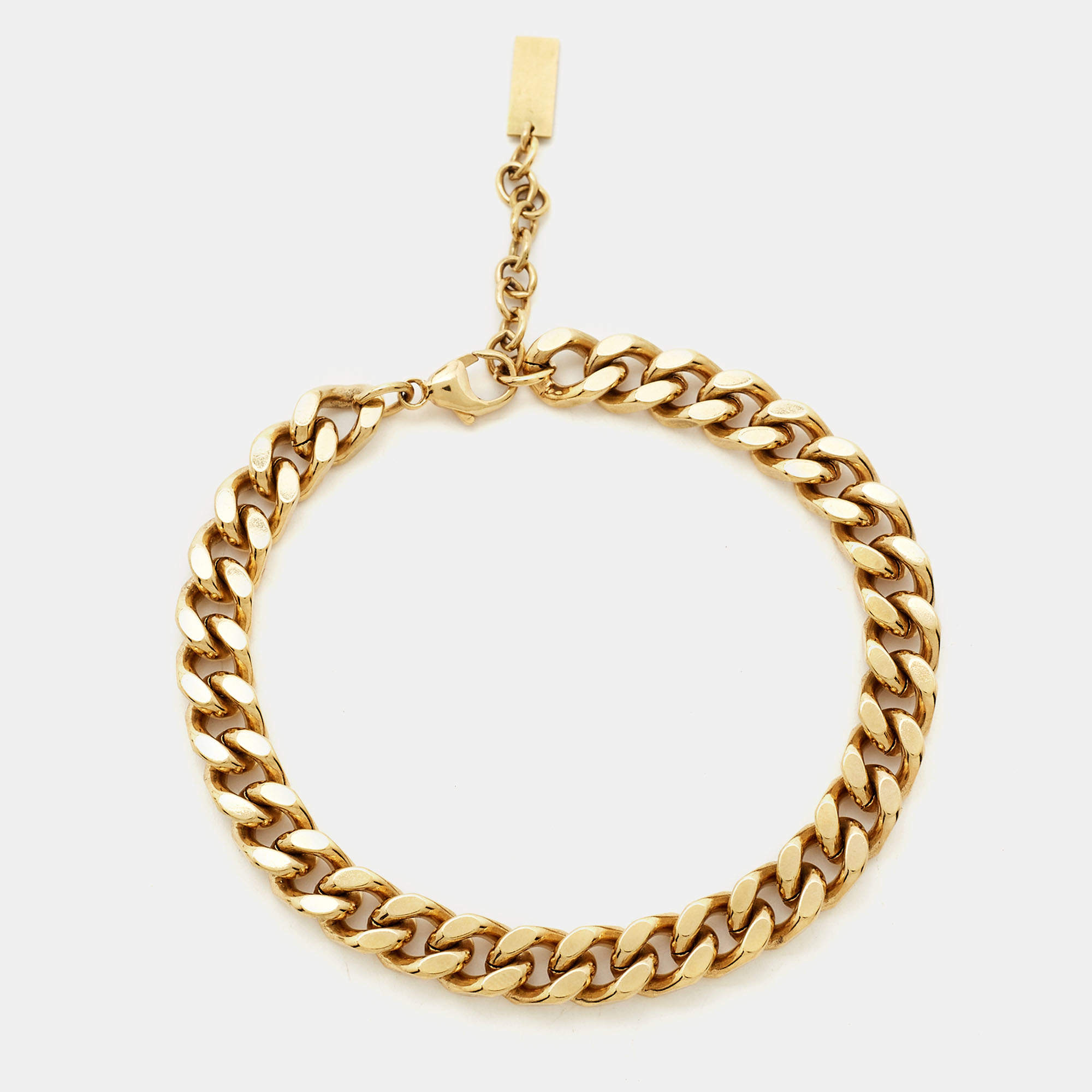 Pre Owned Saint Laurent Gold Tone Chain Bracelet