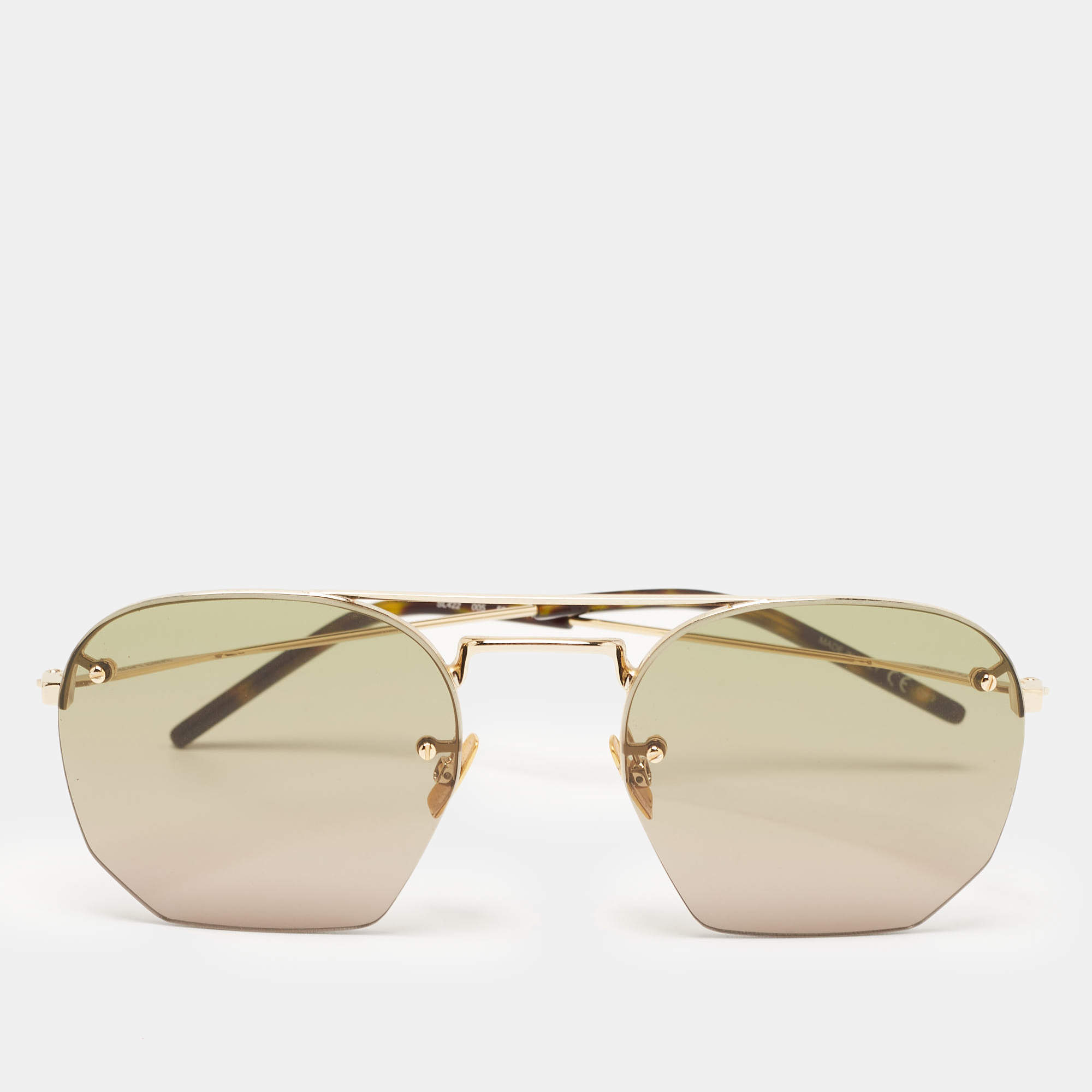 Pre Owned Saint Laurent Black Gradient SL422 Rimless Geometric Sunglasses