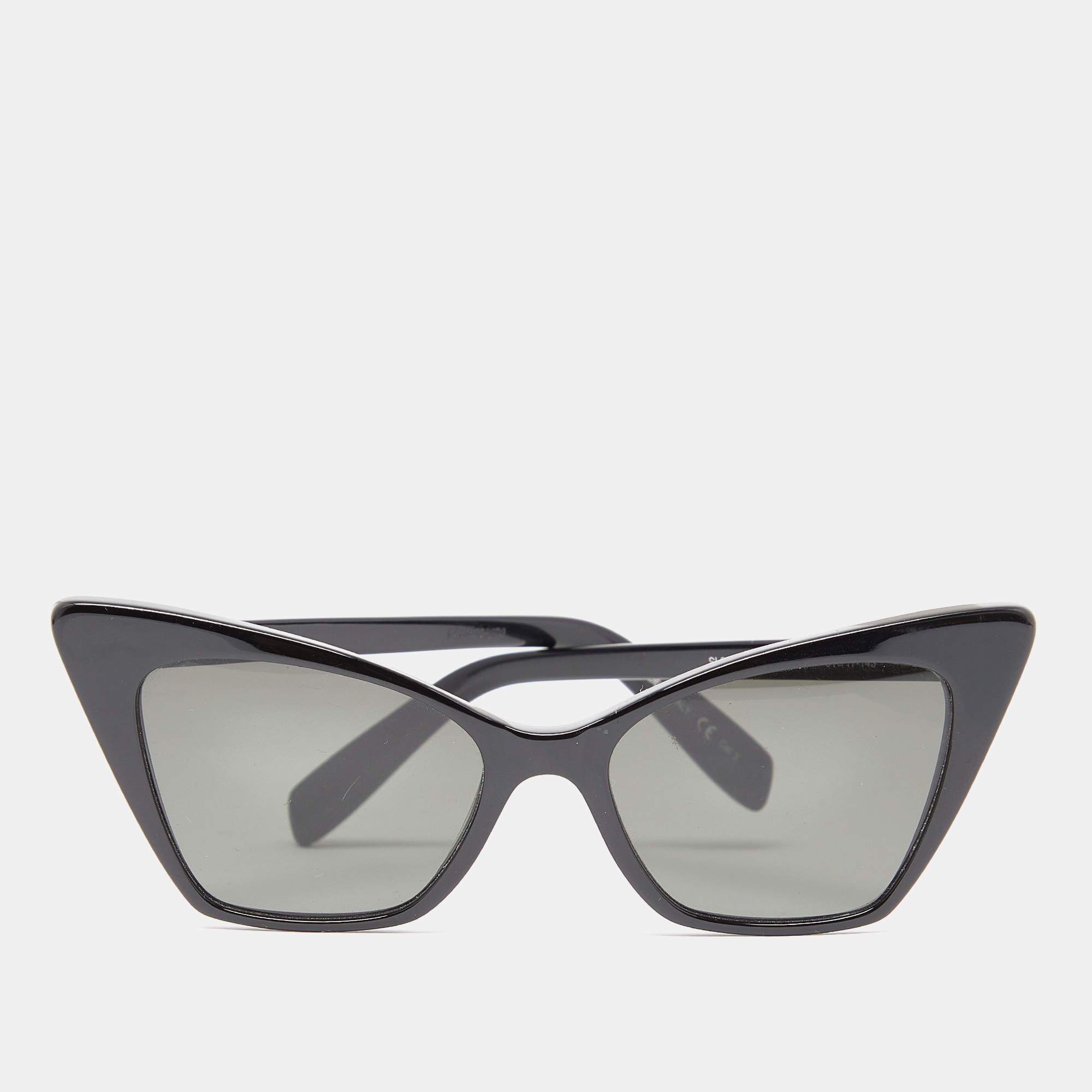 Pre Owned Saint Laurent Black/Grey SL244 Victoire Cat-Eye Sunglasses