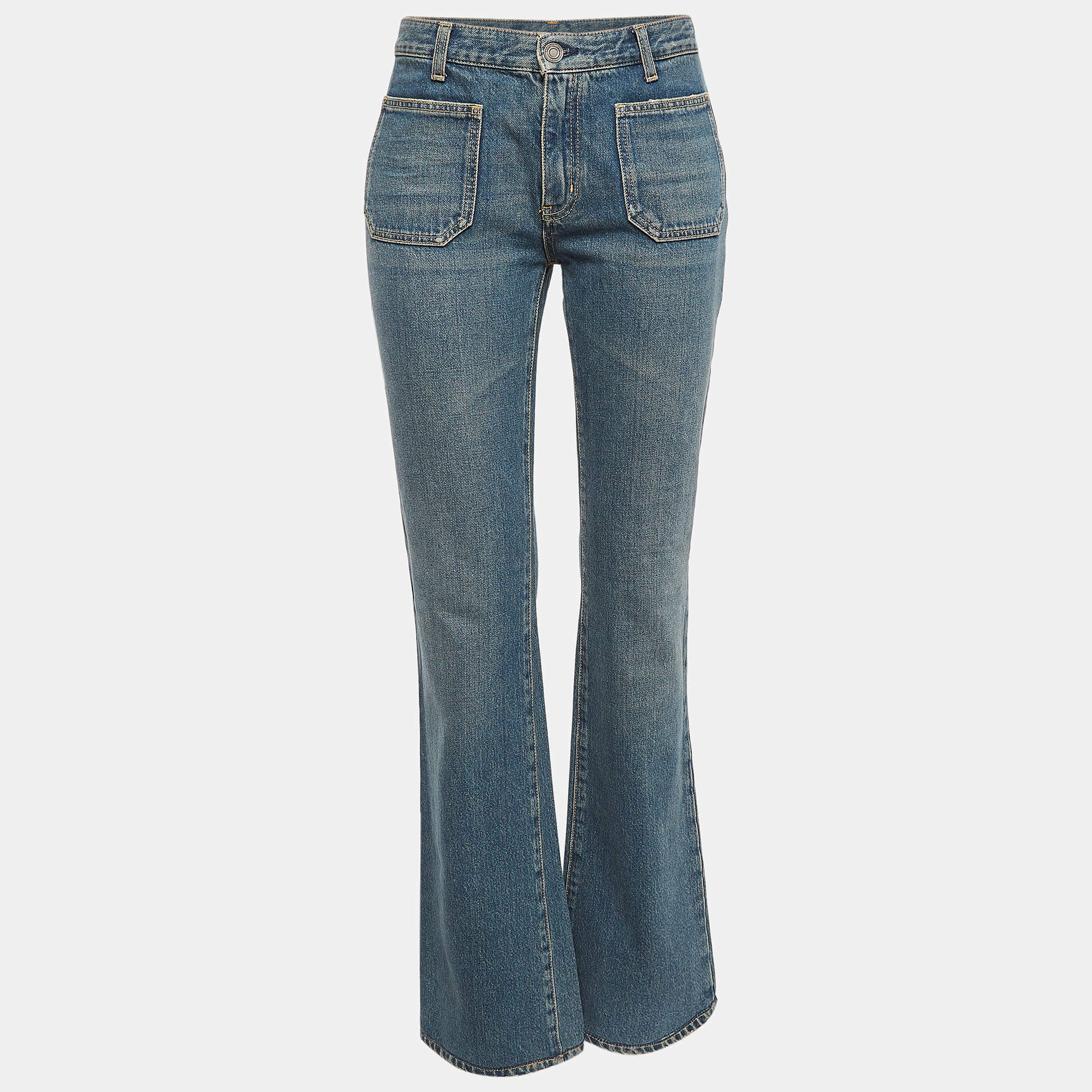 Saint Laurent Blue Denim Wide Leg  Jeans M Waist 29"