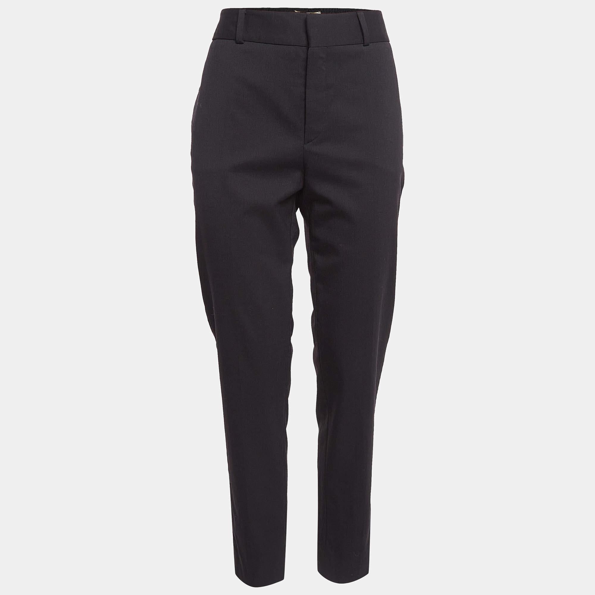 Pre Owned Saint Laurent Paris Wool Trousers S