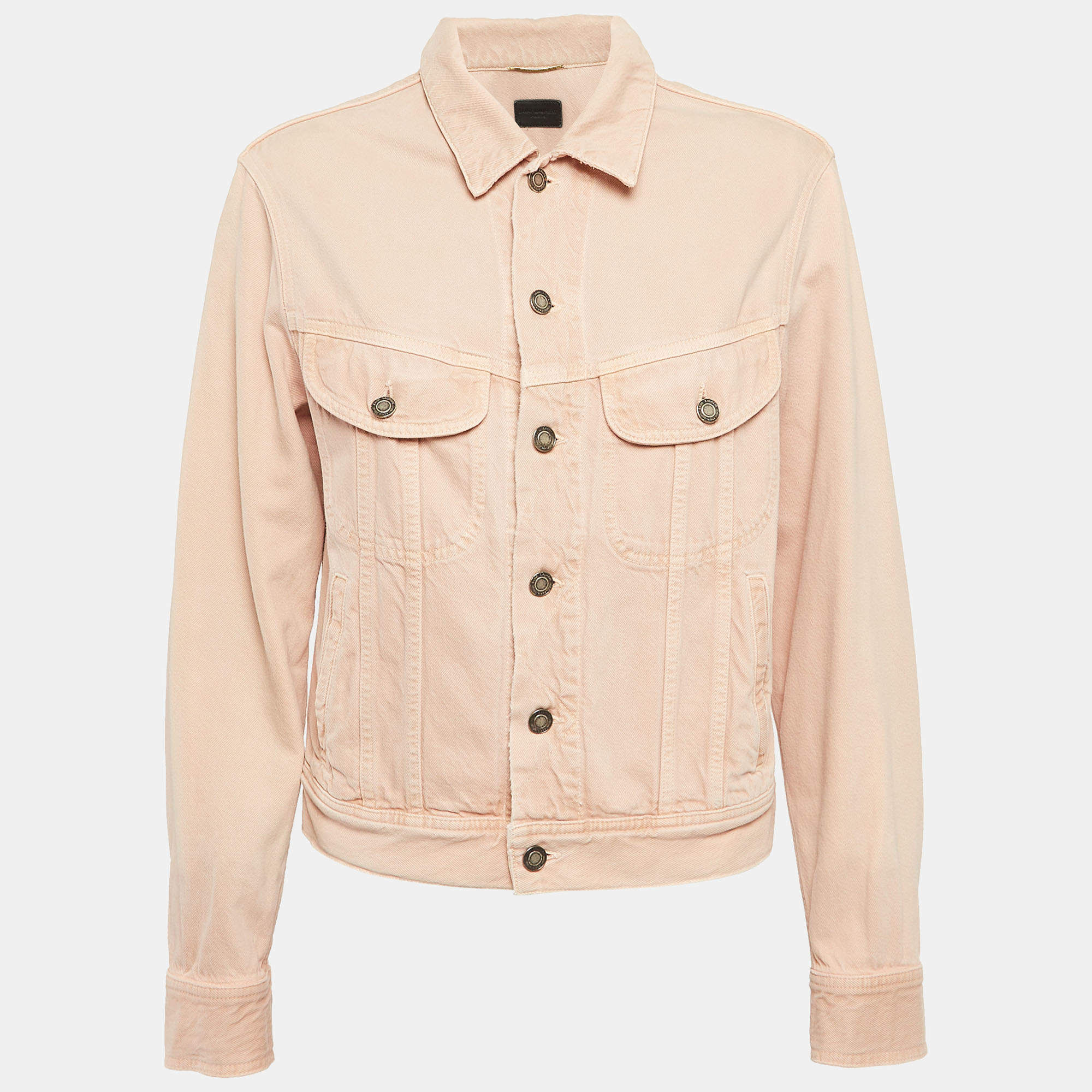 Saint Laurent Paris Pink Denim Button Front Jacket XS