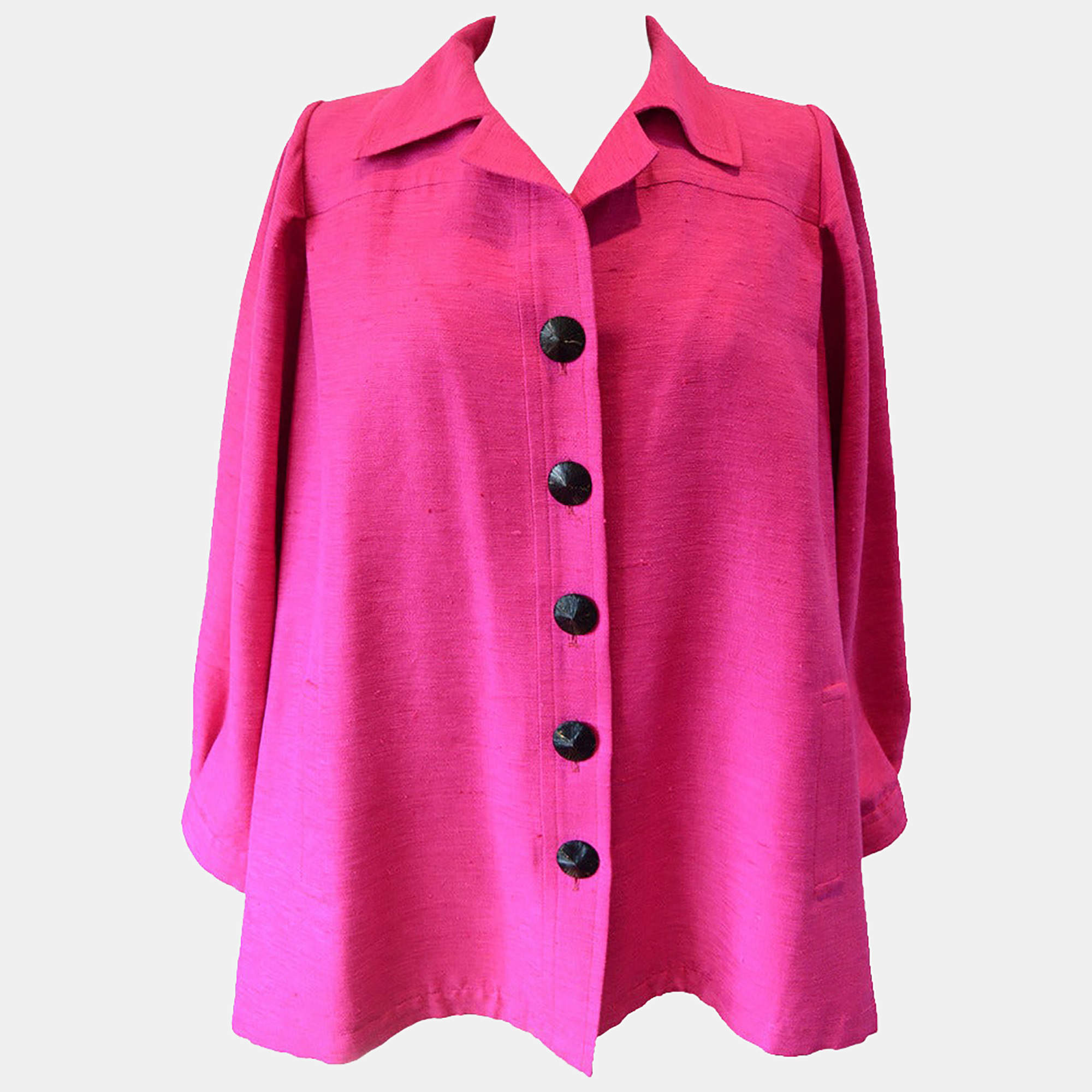Yves Saint Laurent Vintage Pink Silk And Linen Faille Jacket