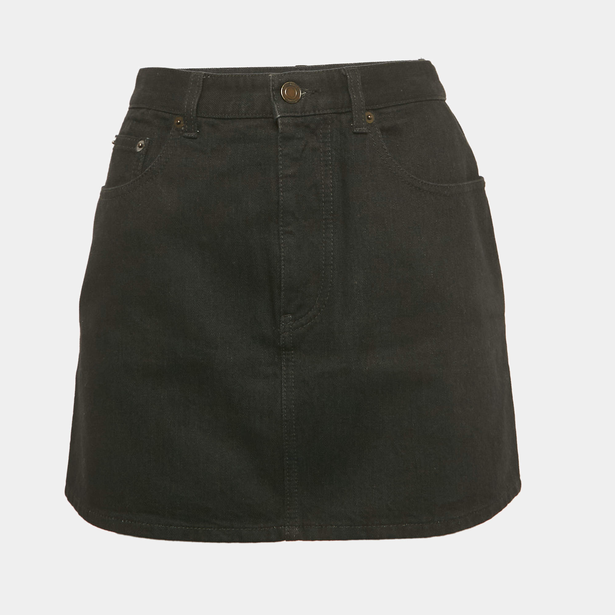 Pre Owned Saint Laurent Denim Mini Skirt M