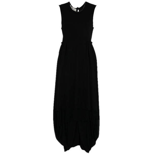 Pre Owned Saint Laurent Paris Black Pleated Evening Dress M
