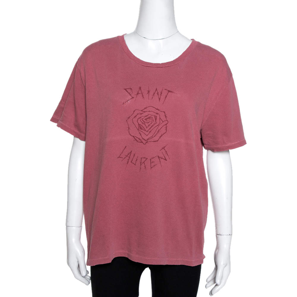 Saint laurent on sale rose t shirt