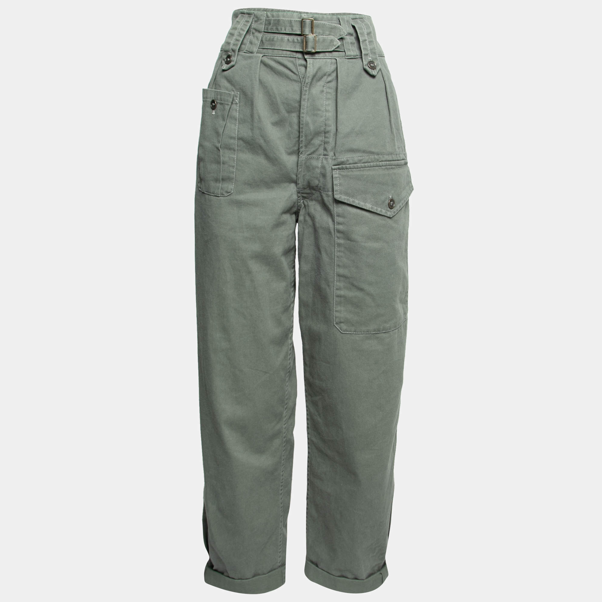 Saint Laurent Military Green Canvas Cargo Pants M Saint Laurent Paris