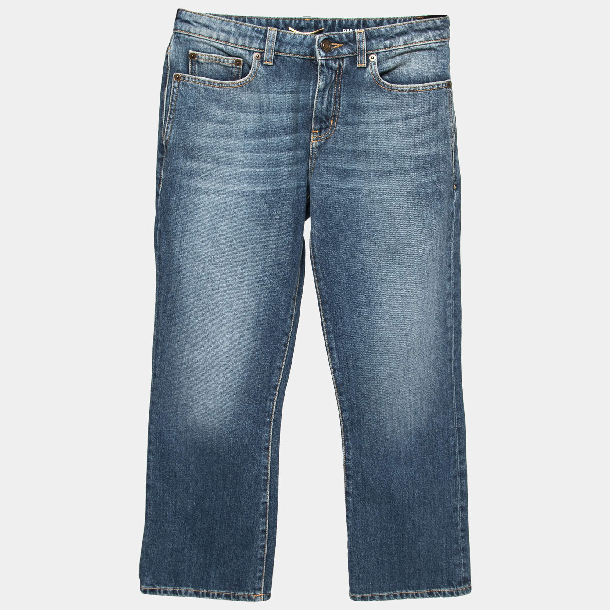 Pre Owned Saint Laurent Blue Denim Flared Hem Jeans S