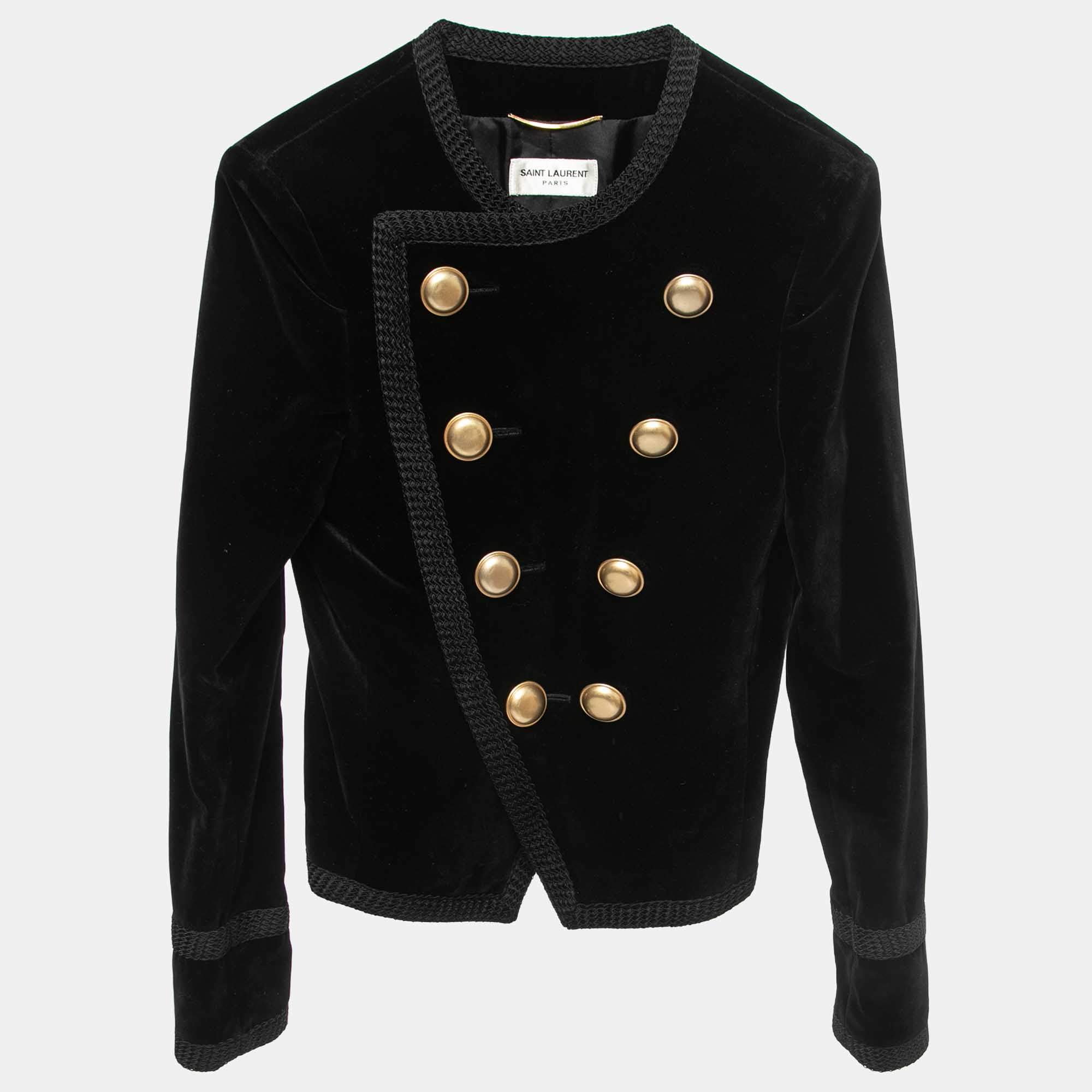 Pre Owned Saint Laurent Black Velvet Blazer M