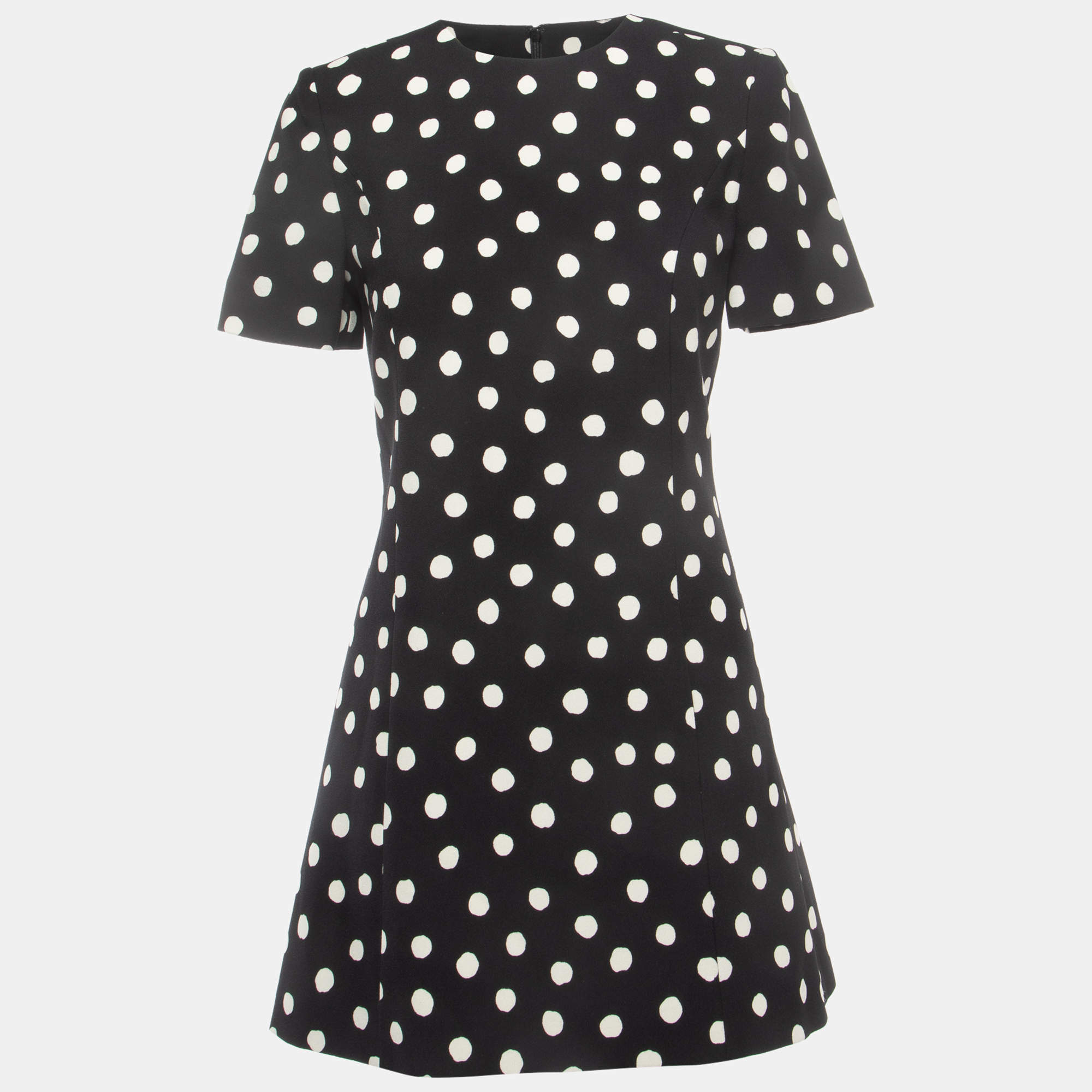 【関税&送料込】Saint Laurent Black Crepe Mini Dress Thumbnail-814162Y115W1000_A.