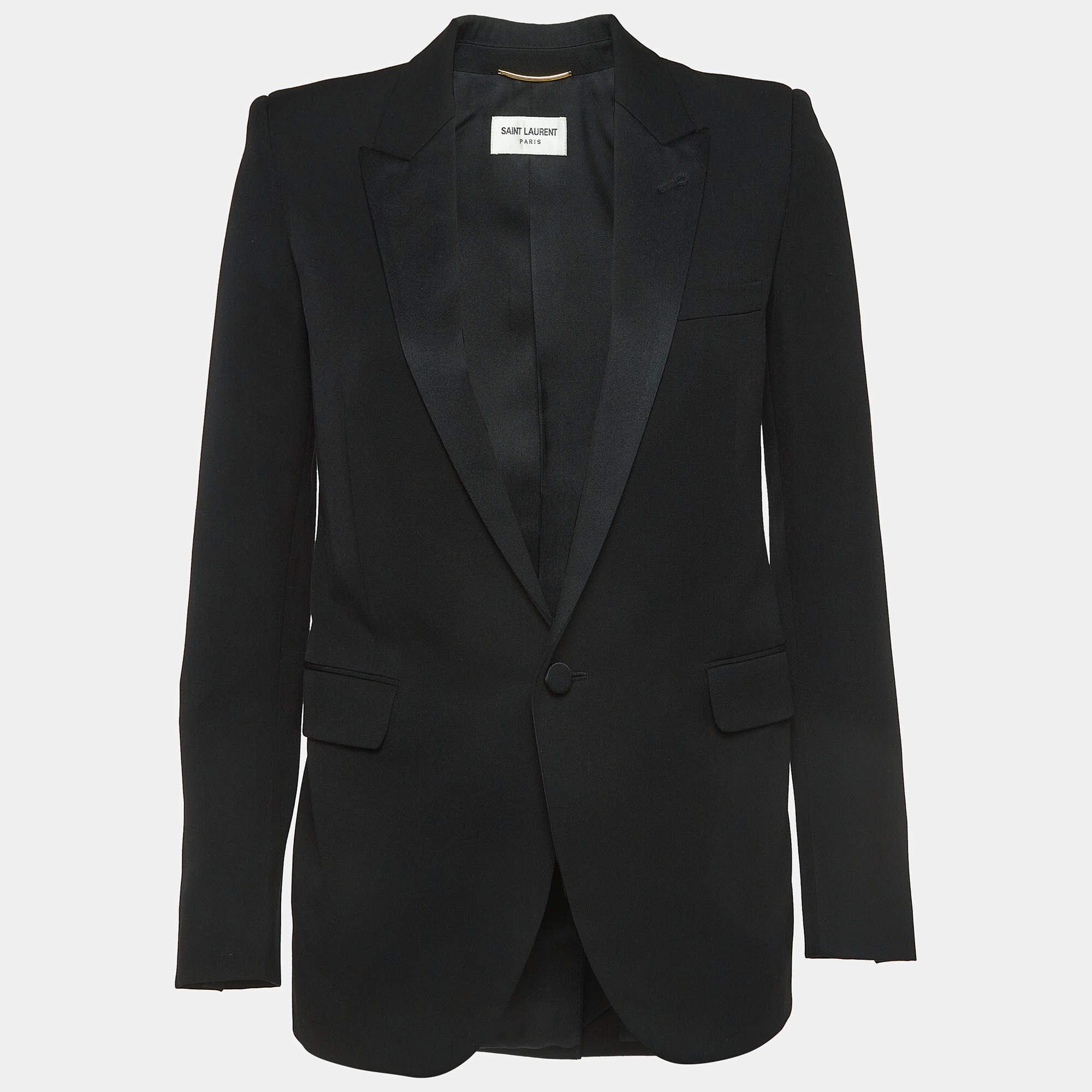 Saint Laurent Black Wool Single Breasted Blazer S