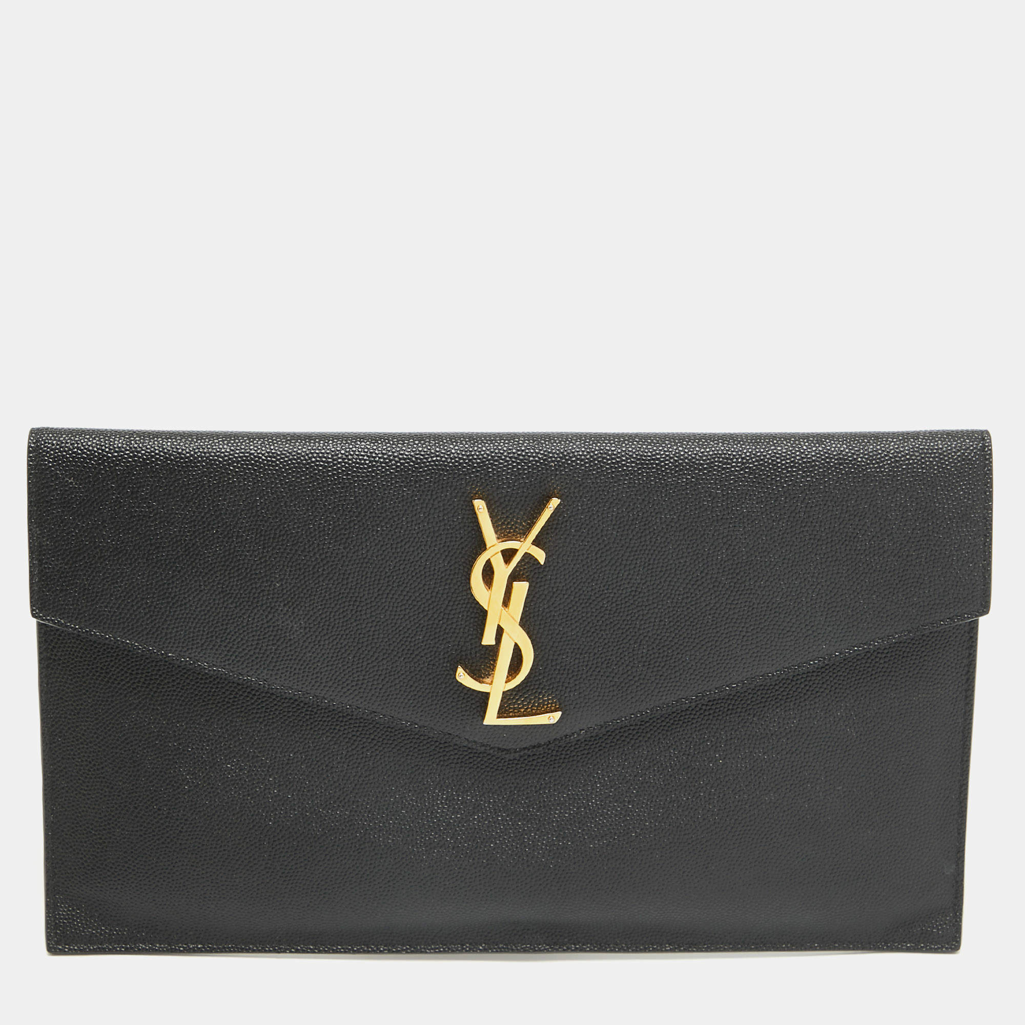 Saint Laurent Black Leather Uptown Pouch