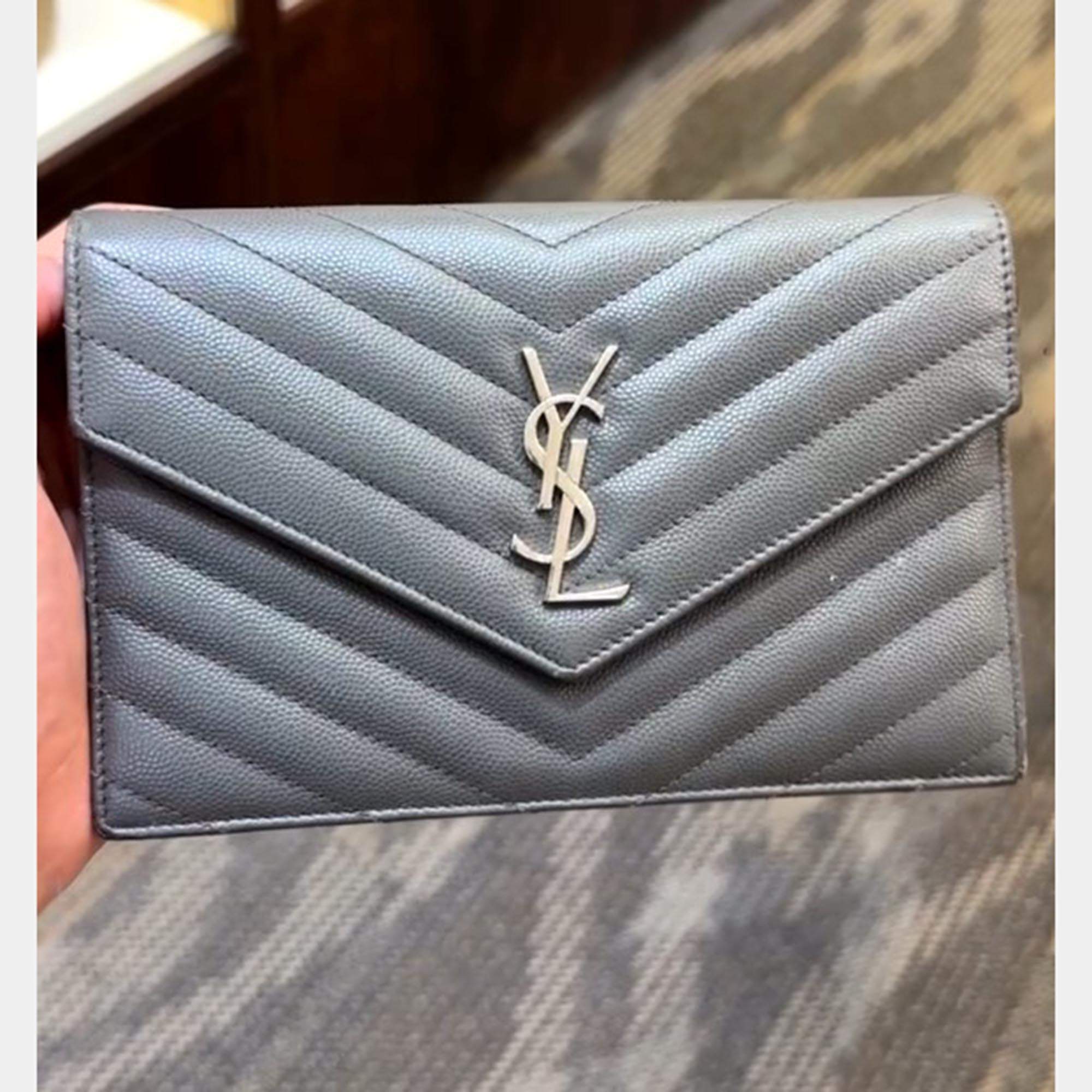 Saint Laurent Monogram Cassandre Envelope Wallet On Chain