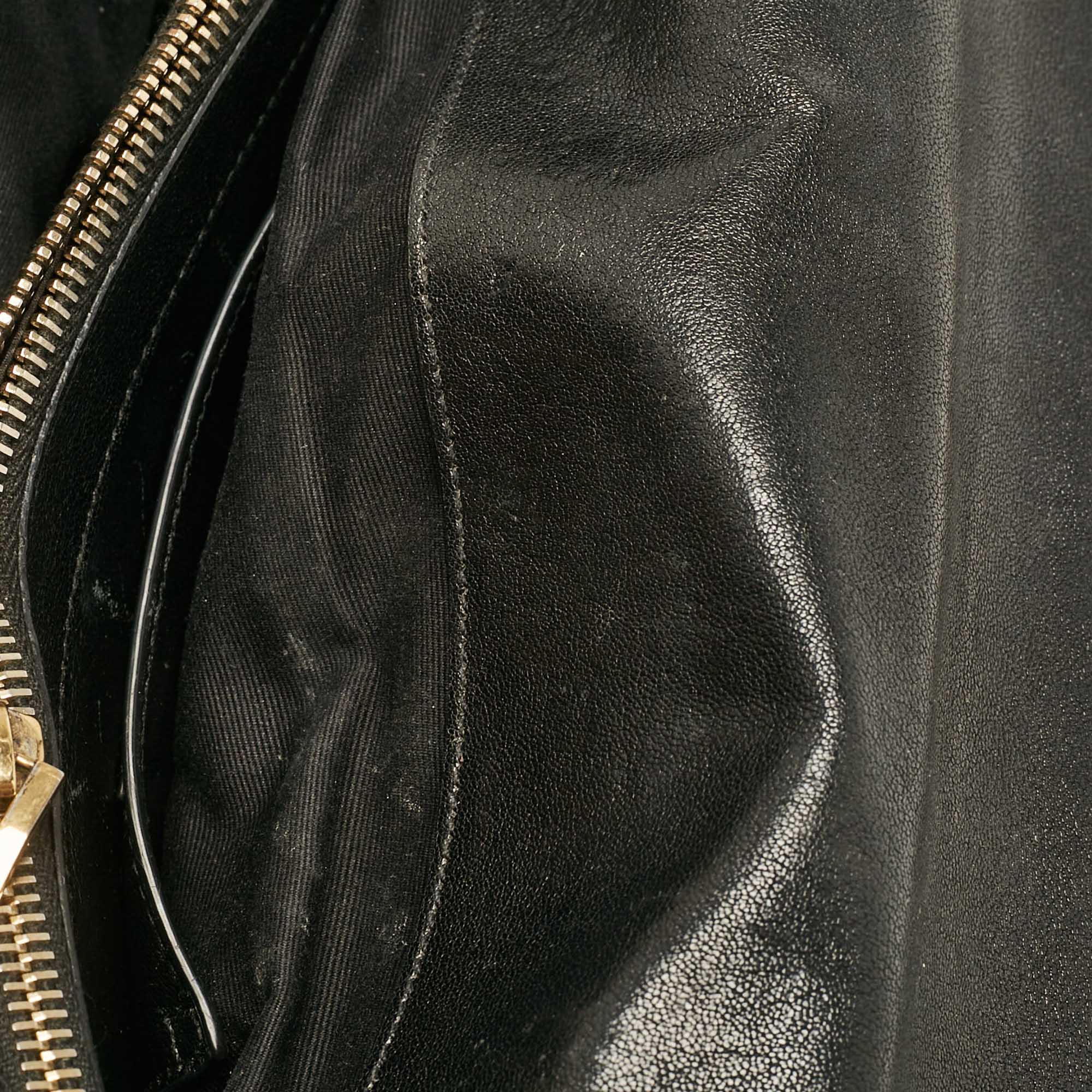 Pre Owned Saint Laurent Black Matelassé Leather Large College Top Handle Bag