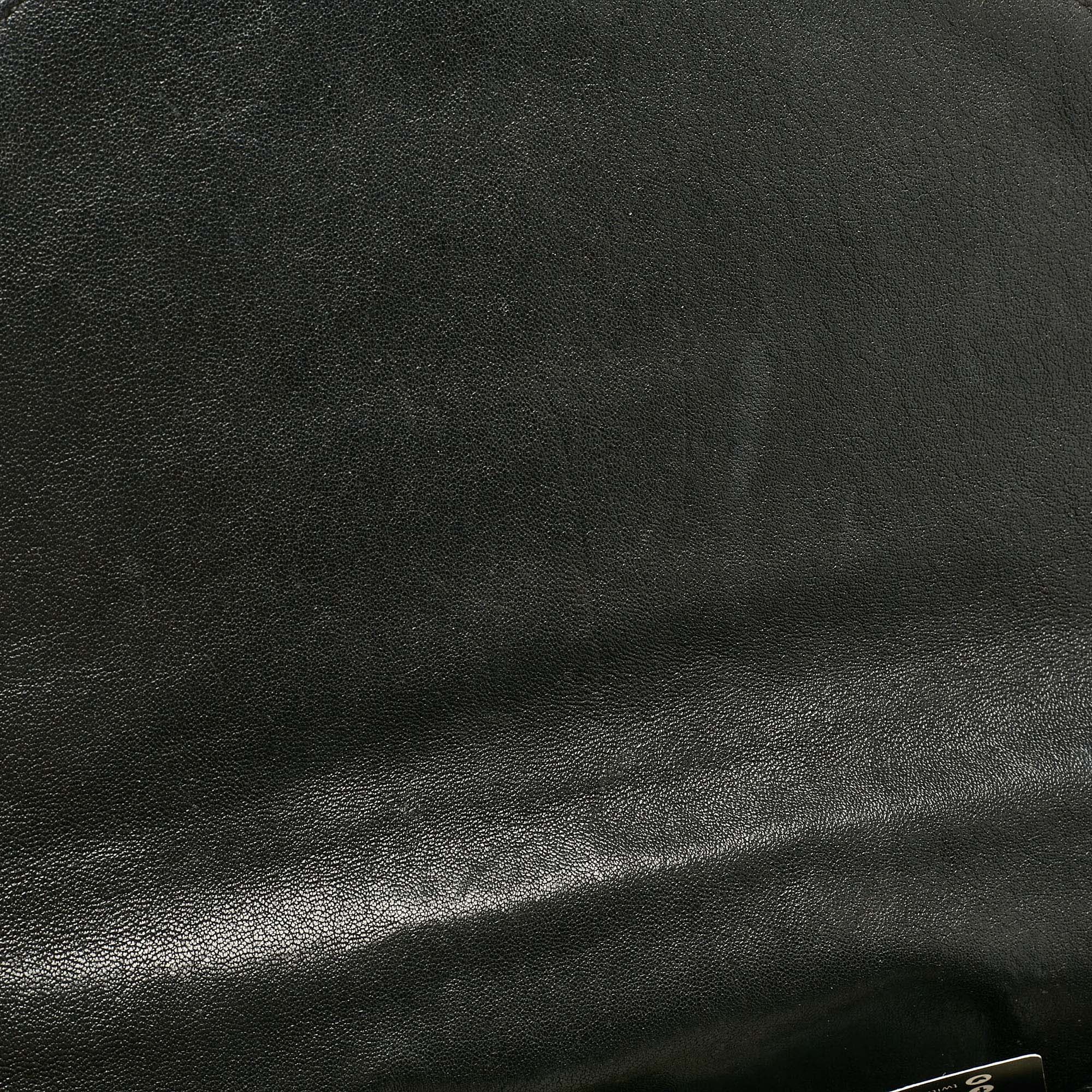 Pre Owned Saint Laurent Black Matelassé Leather Large College Top Handle Bag