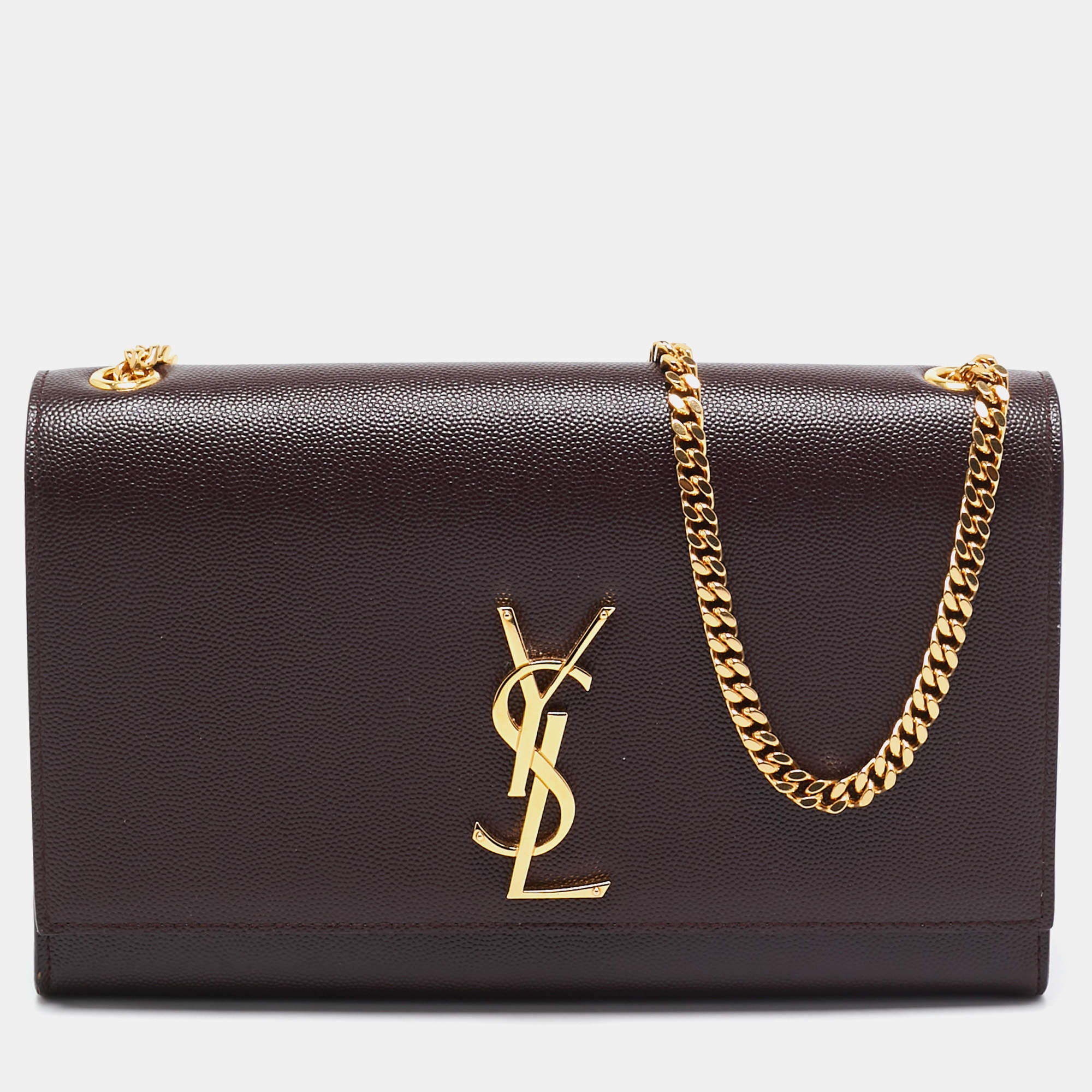 Saint Laurent Burgundy Leather Medium Kate Shoulder Bag