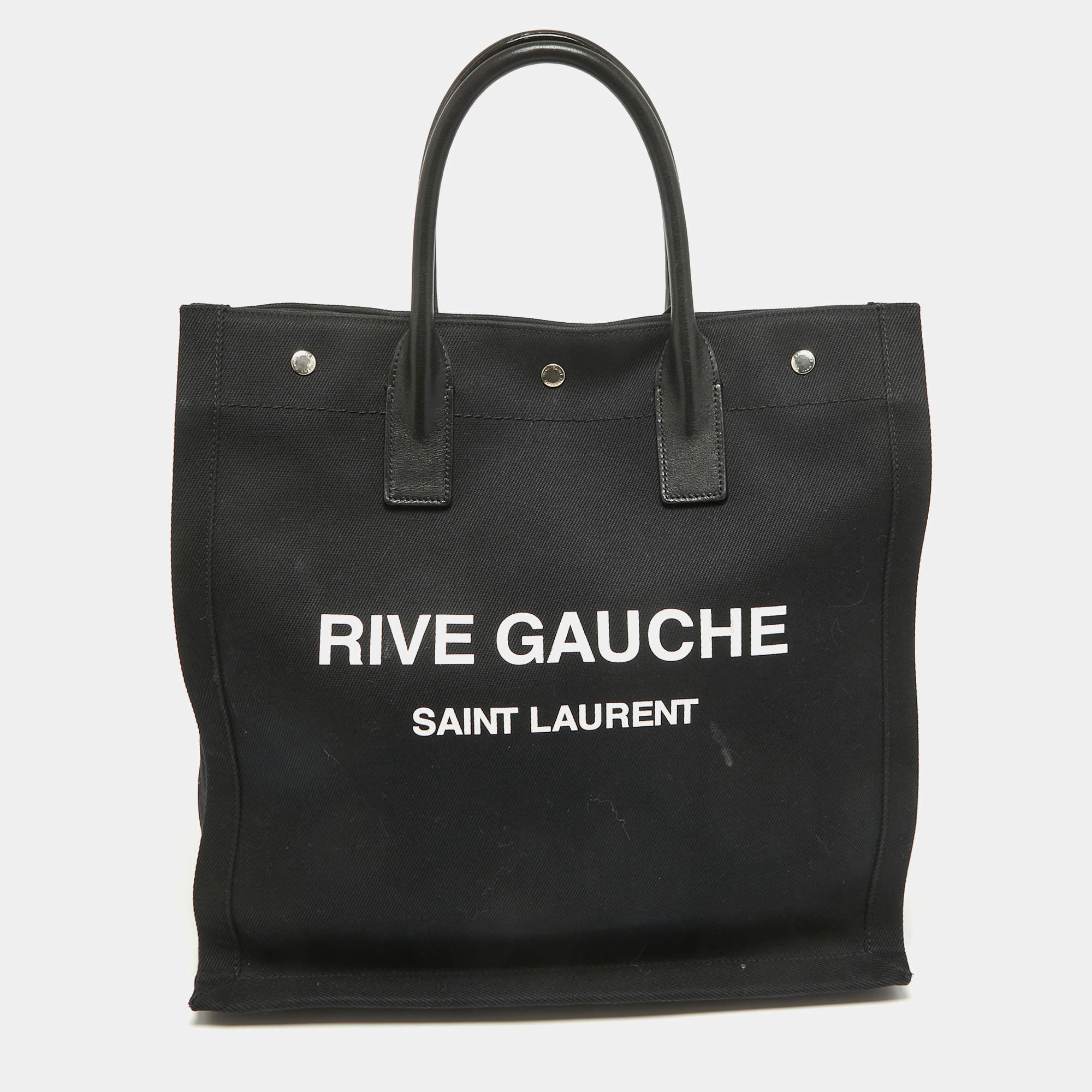 Saint Laurent Black Fabric Rive Gauche Vertical Tote