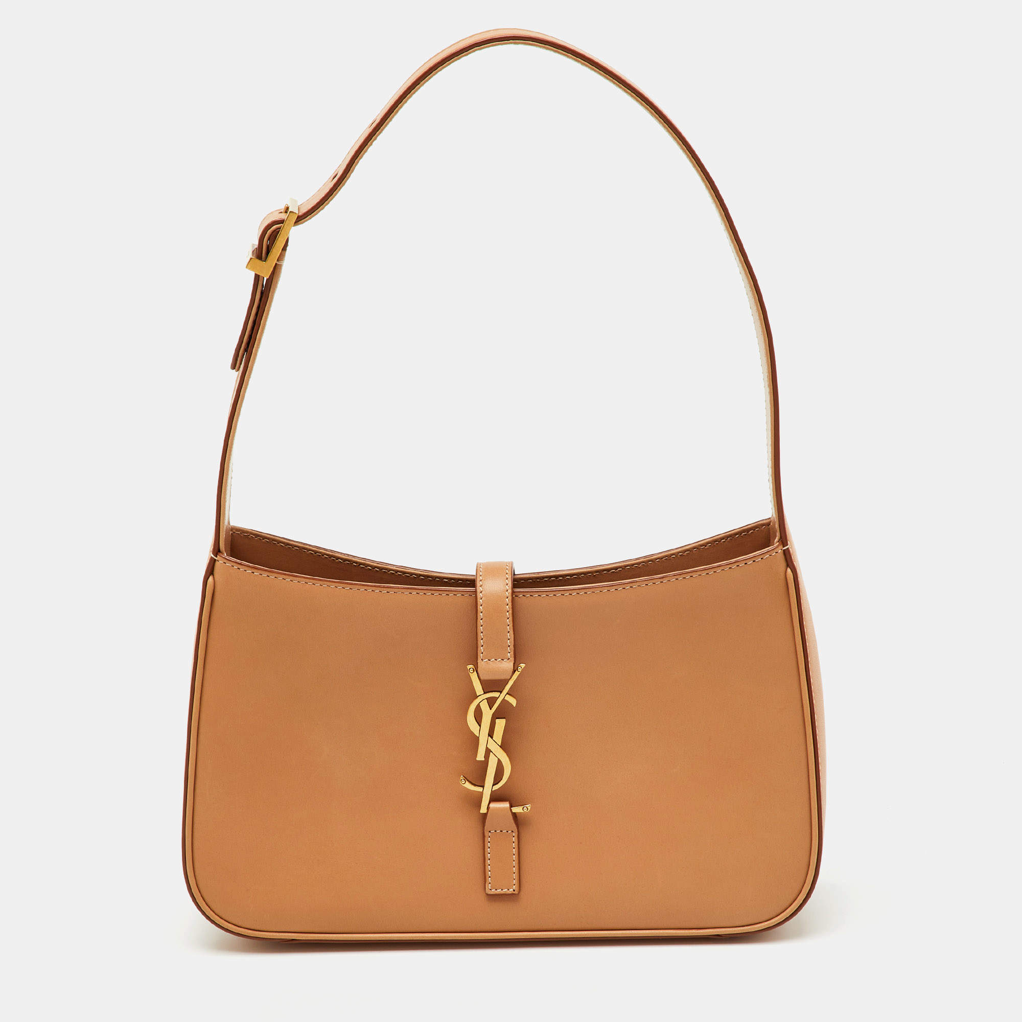 Saint Laurent Tan Leather LE 5 À 7 Shoulder Bag