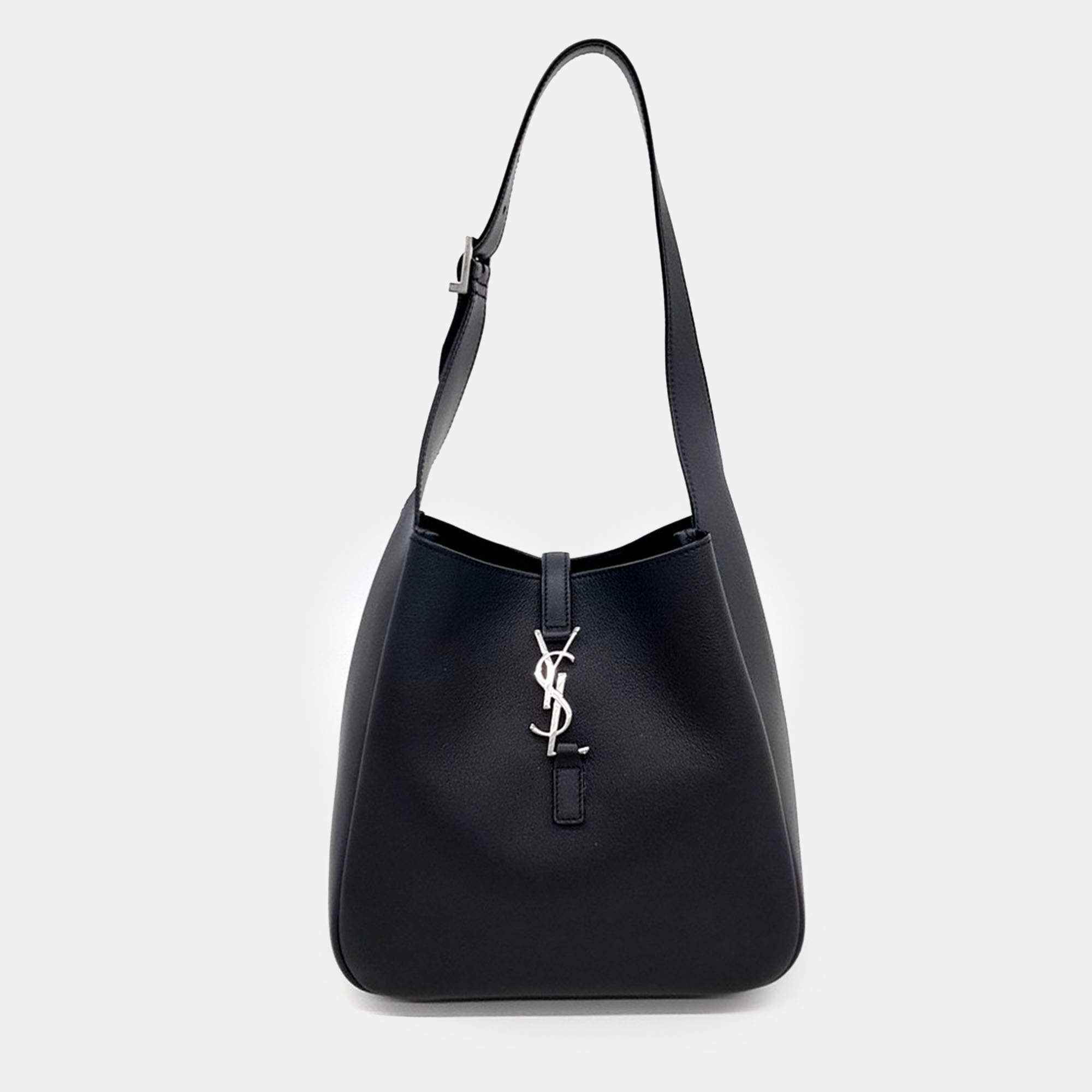 Saint Laurent Paris Black Leather LE 5 A 7 Small Hobo Bag